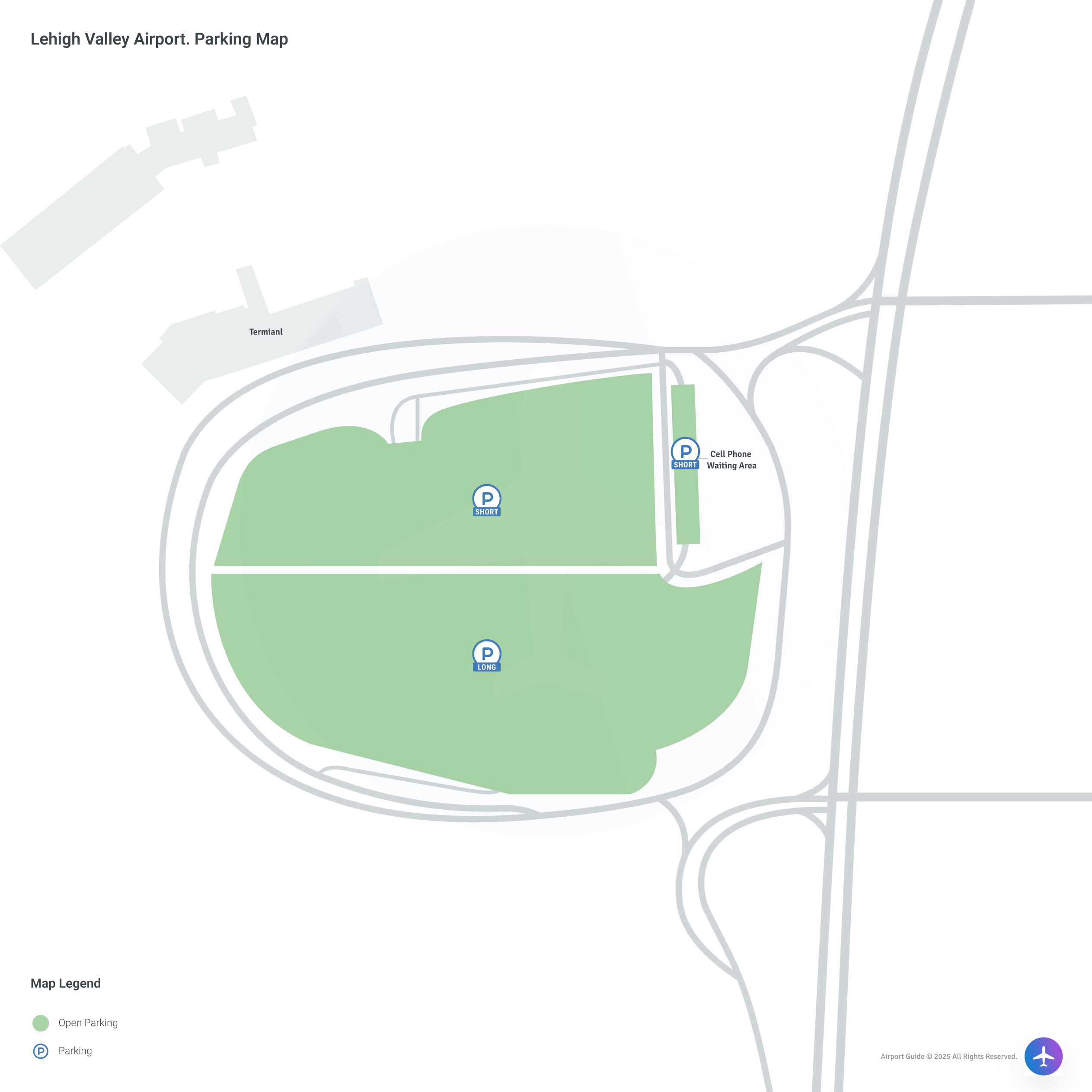 Lehigh Valley International Airport (ABE) Parking Map