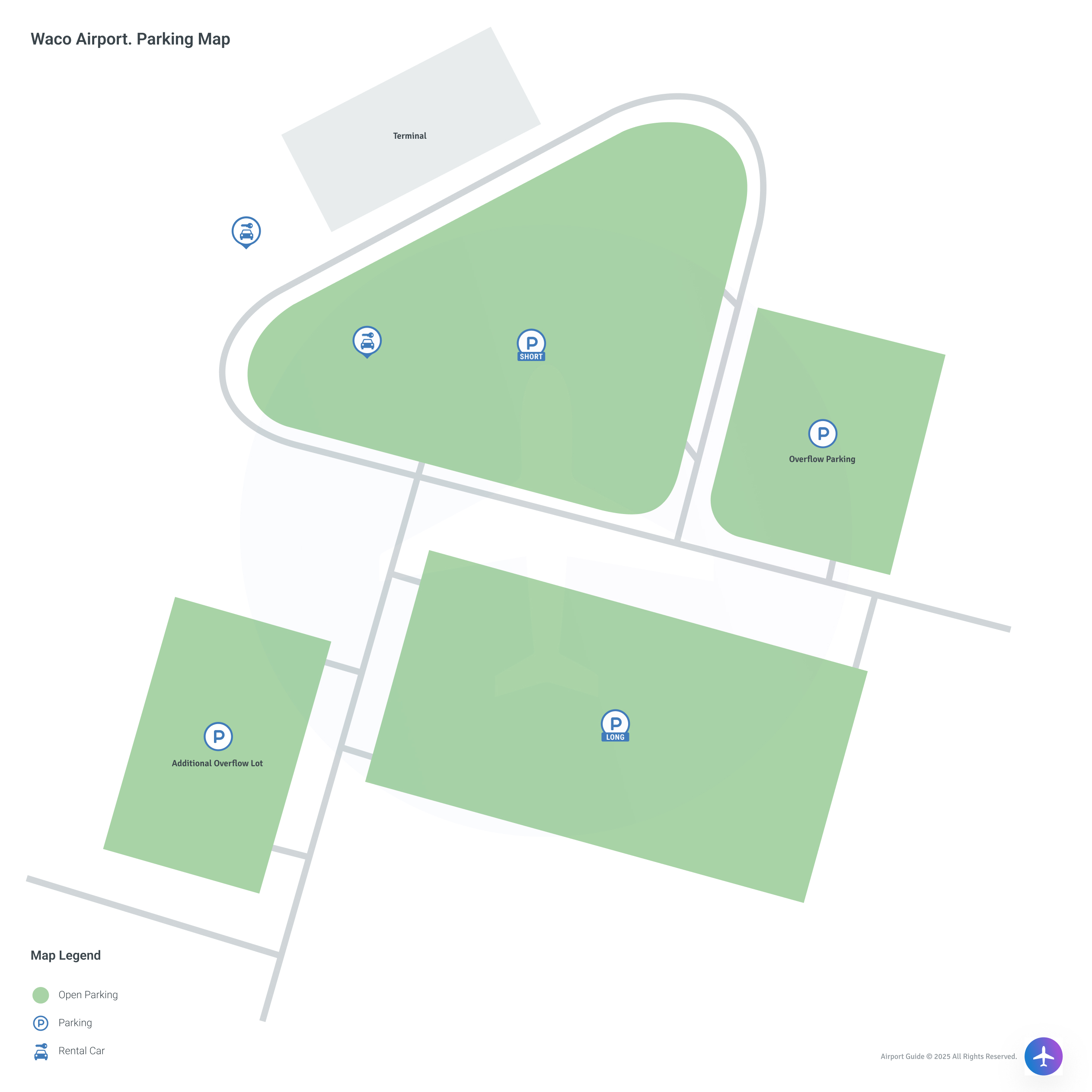 Waco Regional Airport (ACT) Parking Map