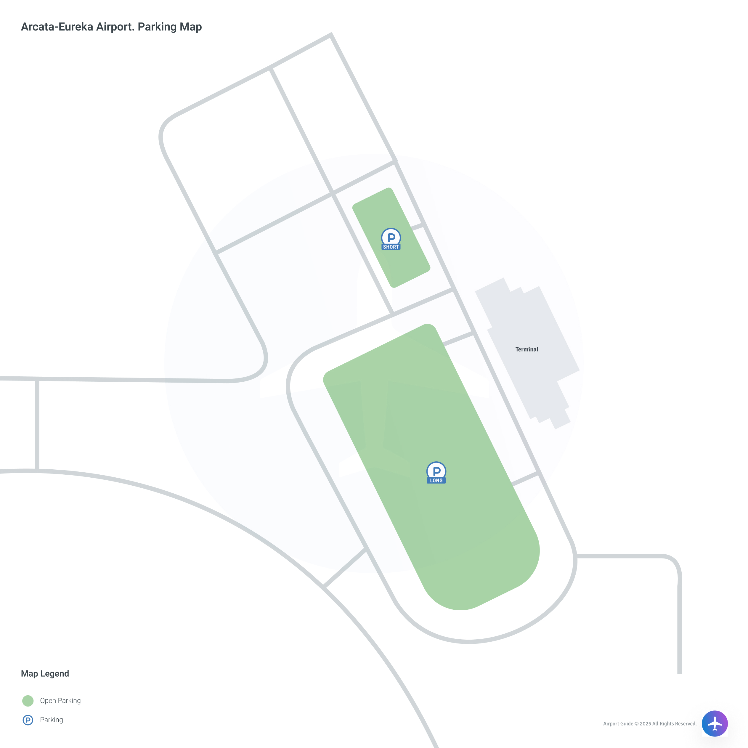 California Redwood Coast-Humboldt County Airport (ACV) Parking Map