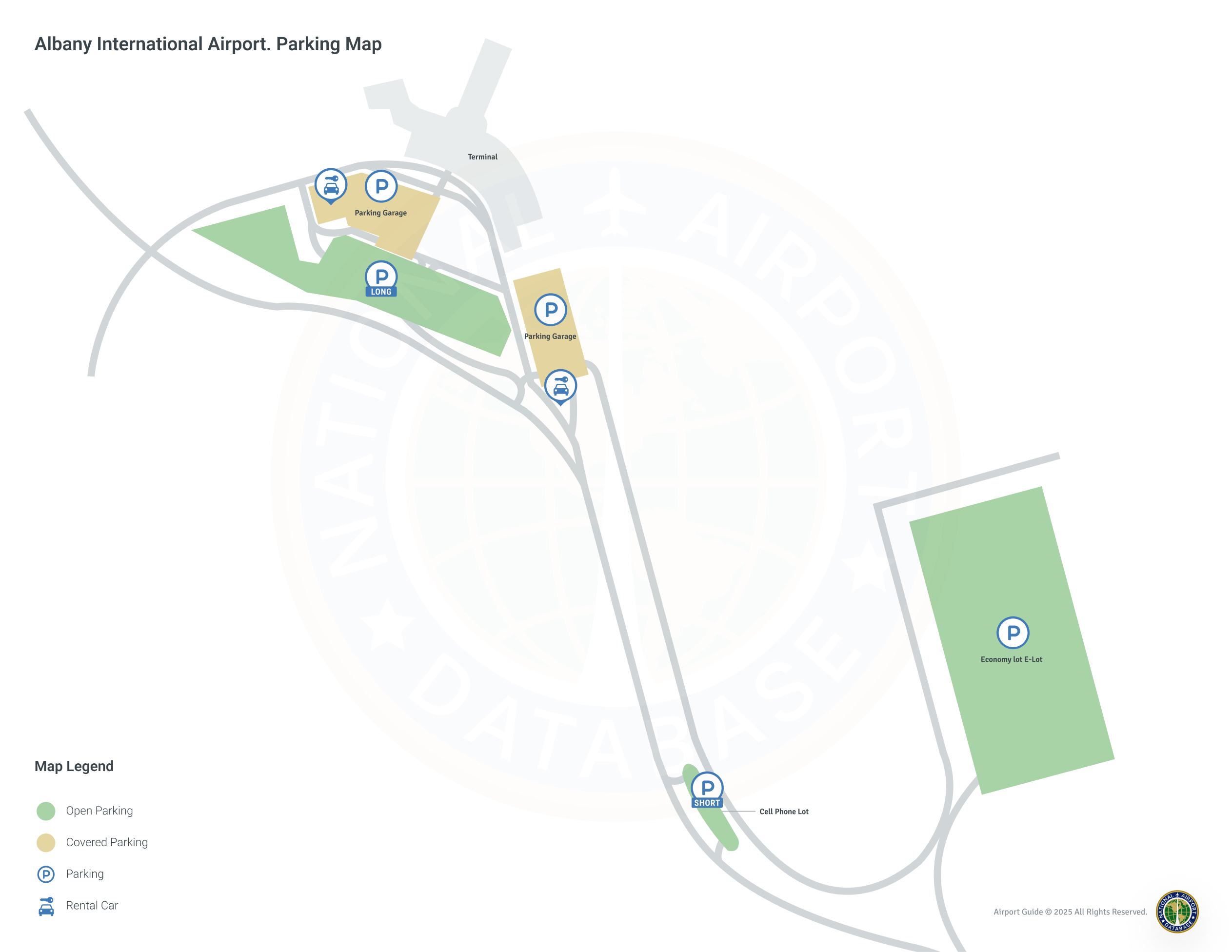 Albany International Airport (ALB) Parking Map