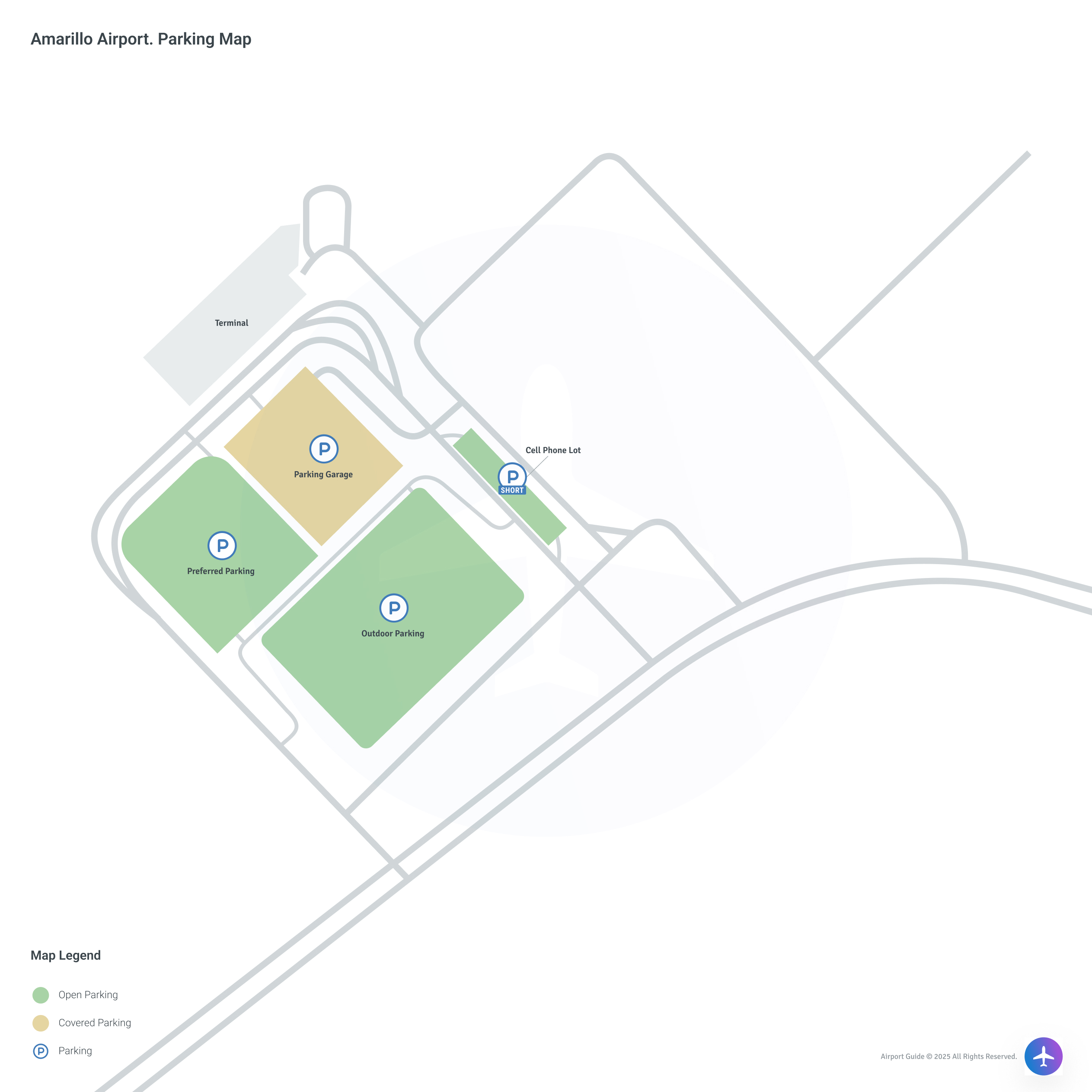Rick Husband Amarillo International Airport (AMA) Parking Map