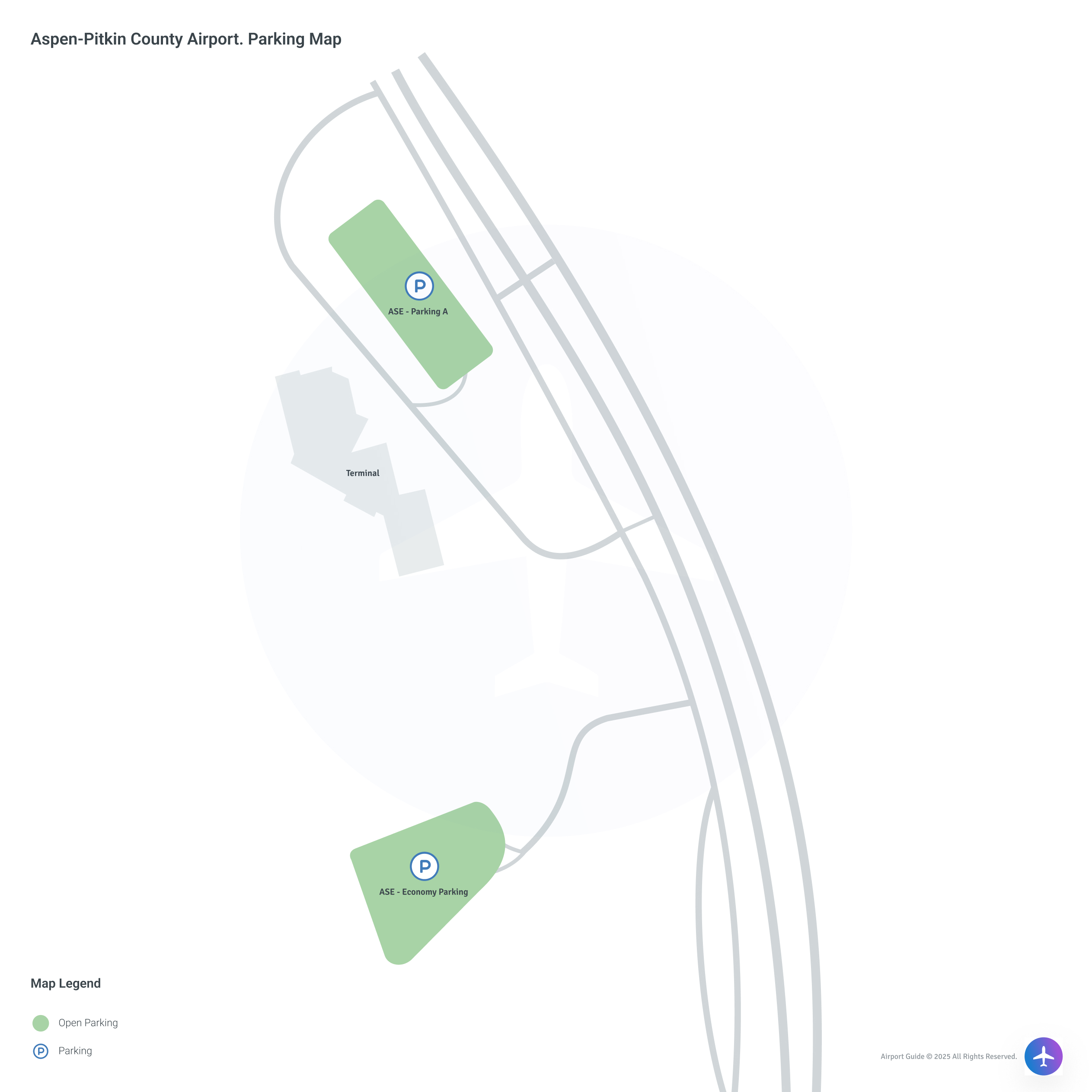 Aspen/Pitkin County Airport-Sardy Field (ASE) Parking Map