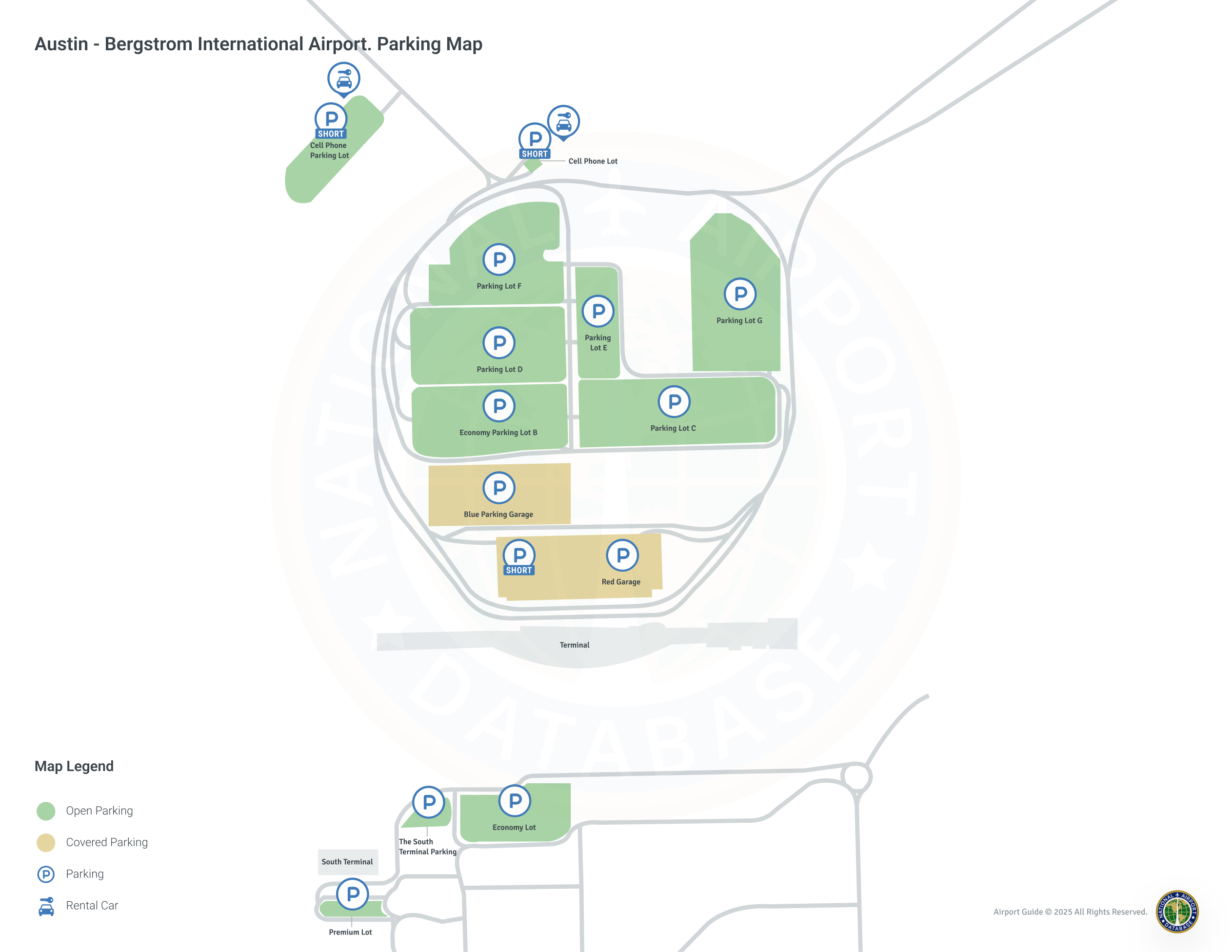 Austin-Bergstrom International Airport (AUS) Parking Map
