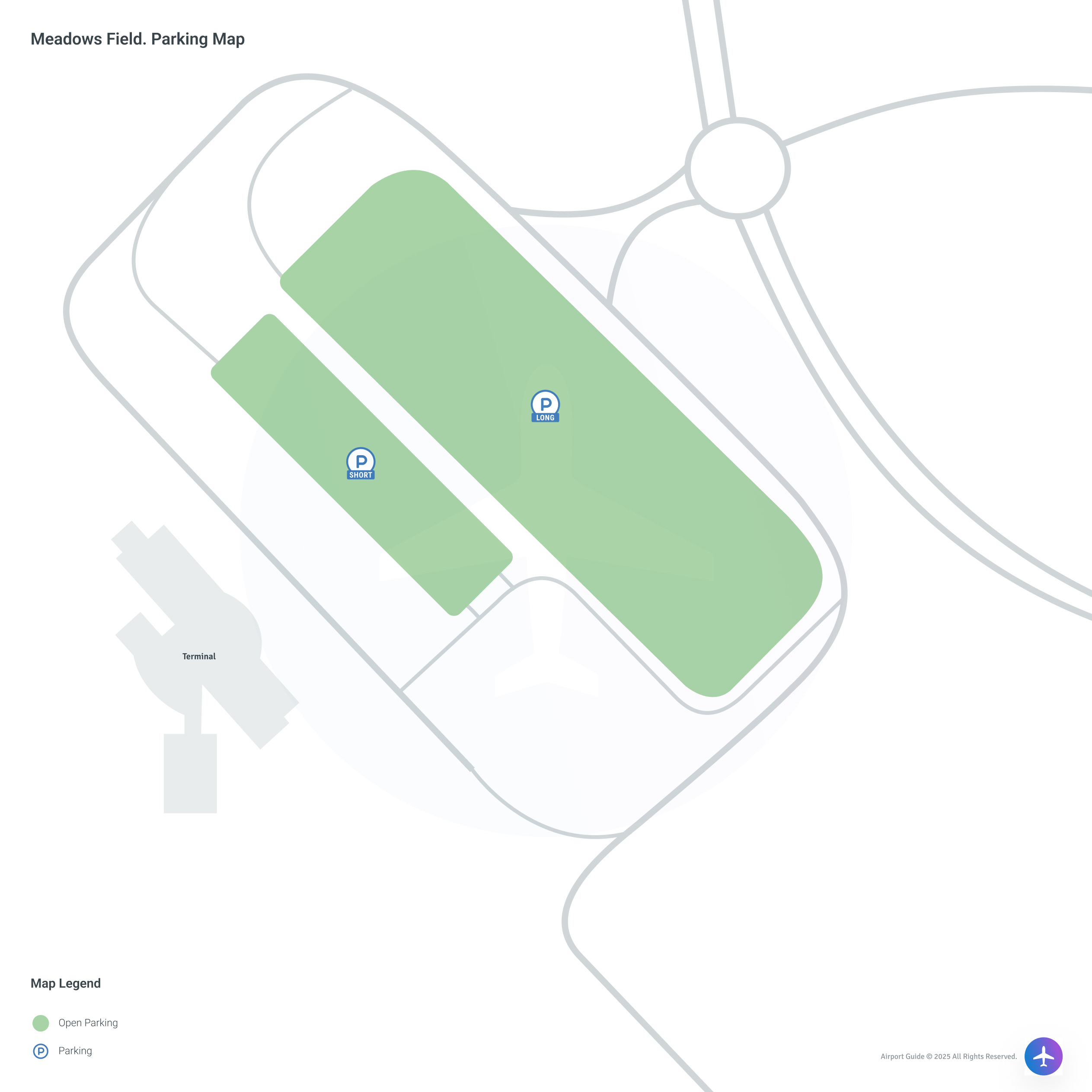 Meadows Field Airport (BFL) Parking Map