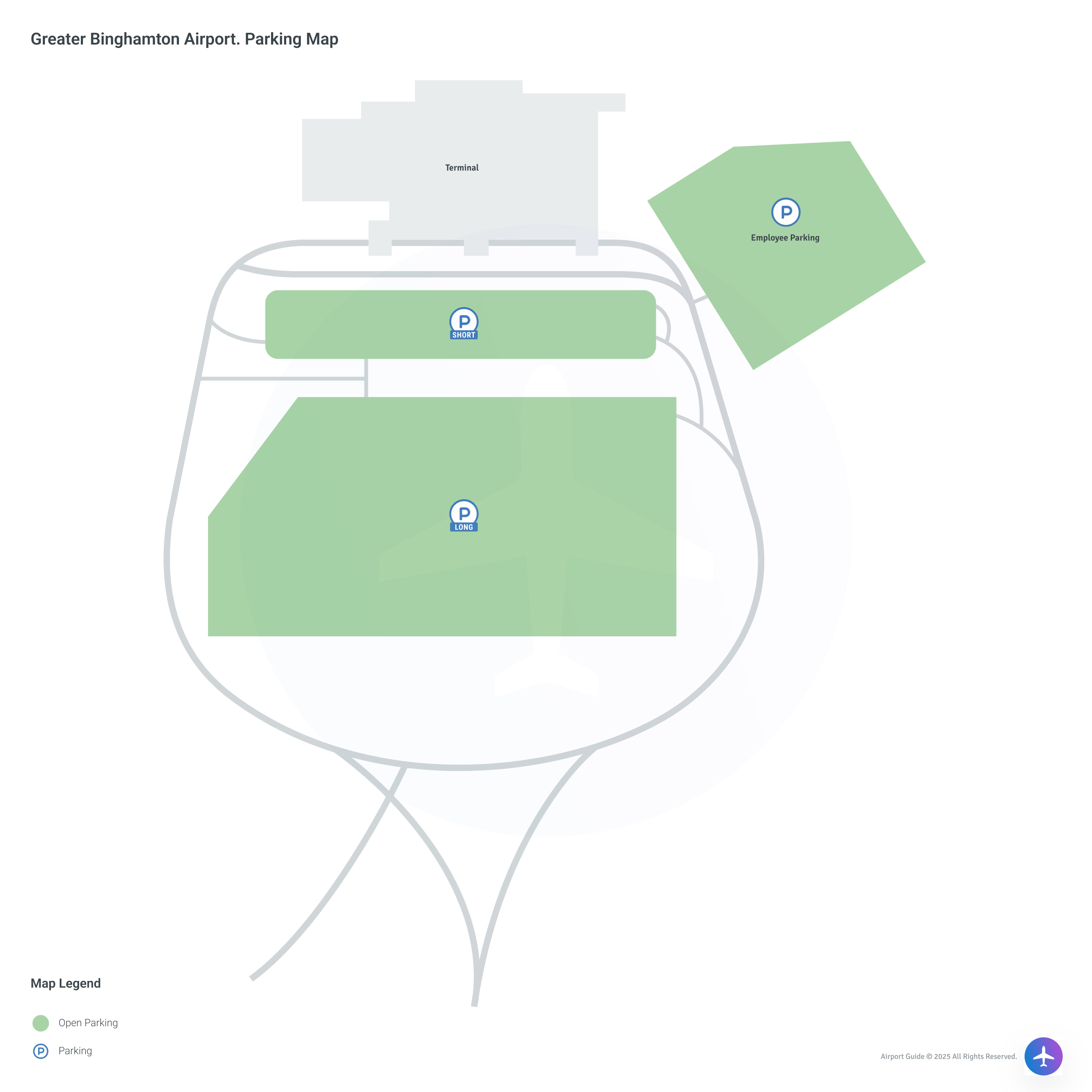 Greater Binghamton Airport-Edwin A Link Field (BGM) Parking Map