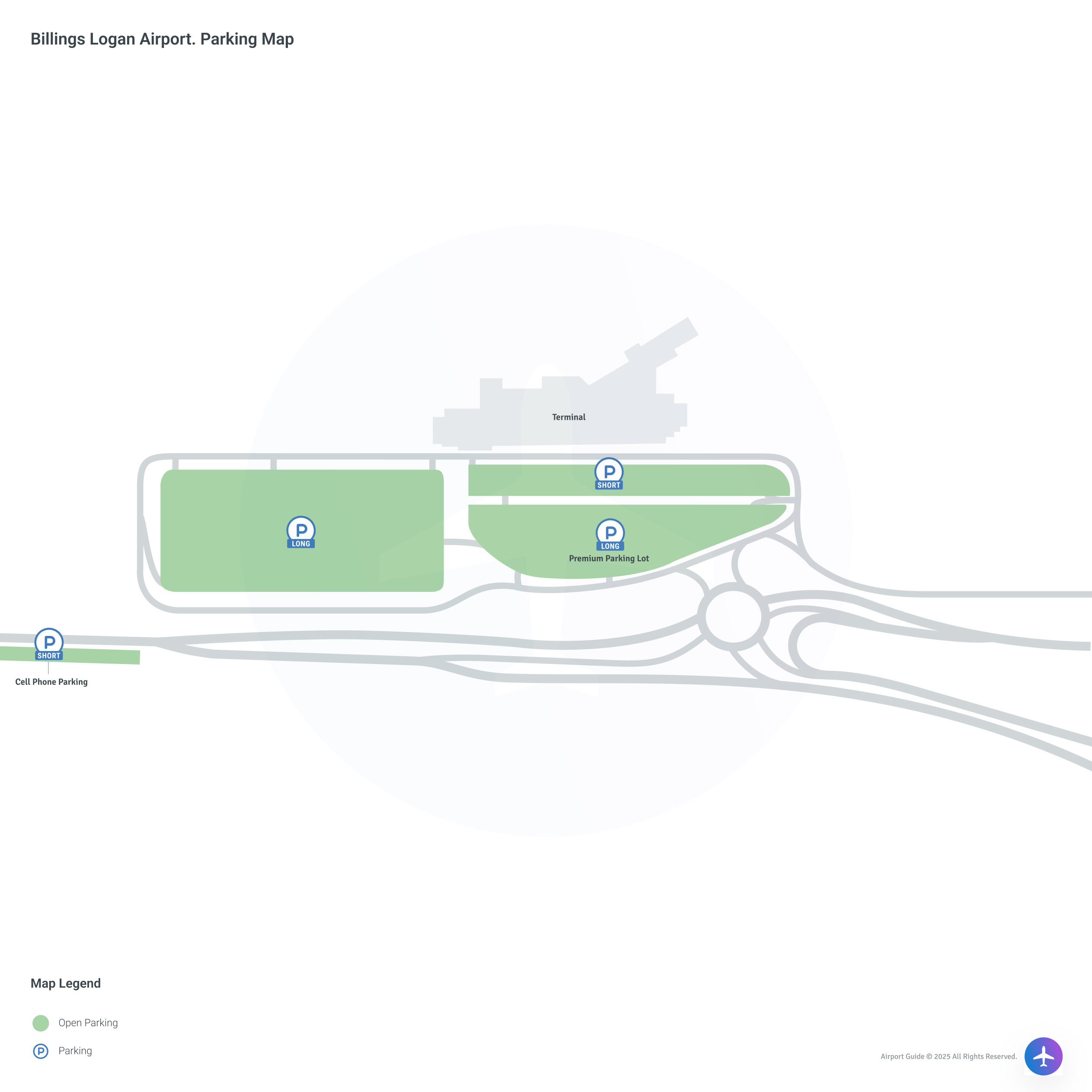 Billings Logan International Airport (BIL) Parking Map