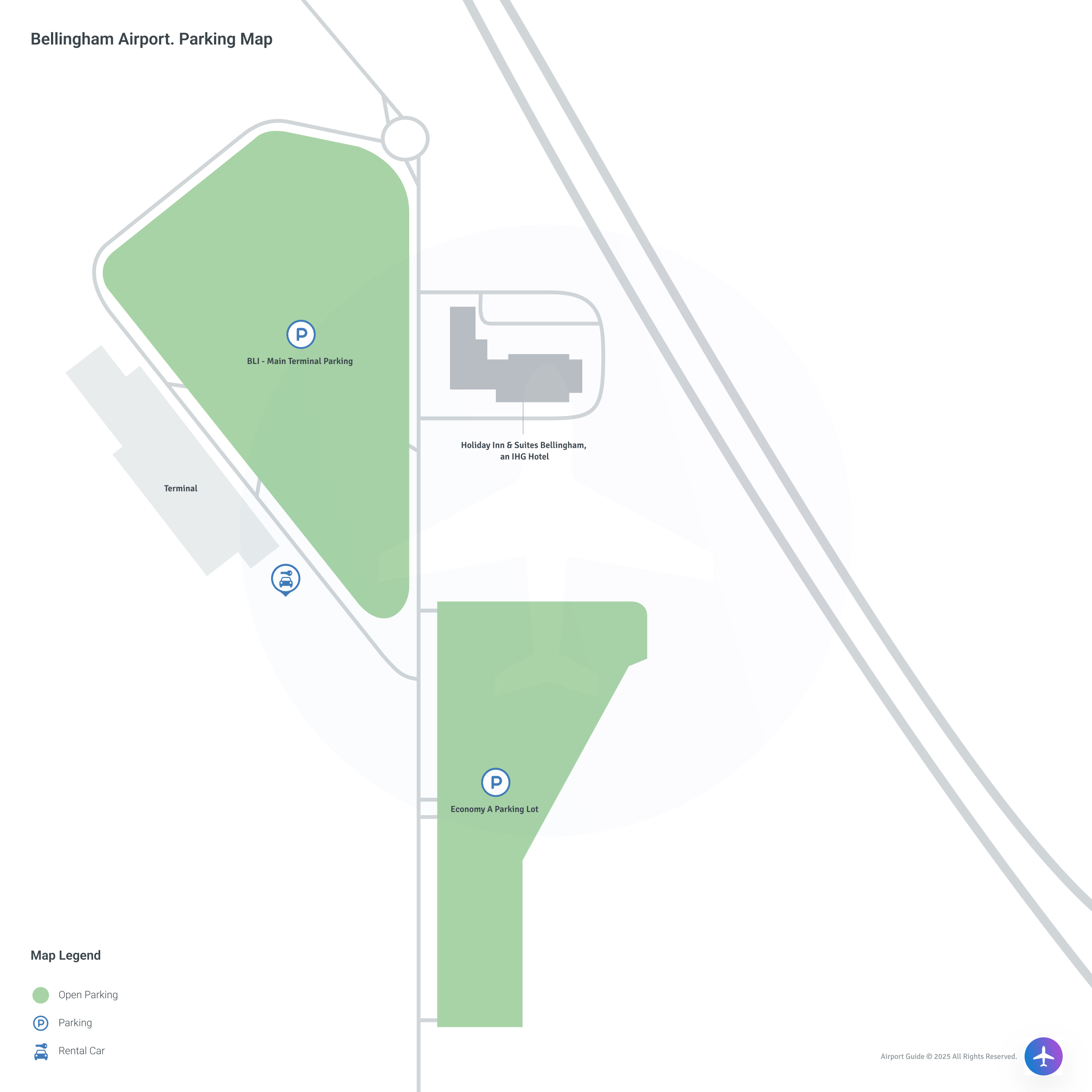 Bellingham International Airport (BLI) Parking Map