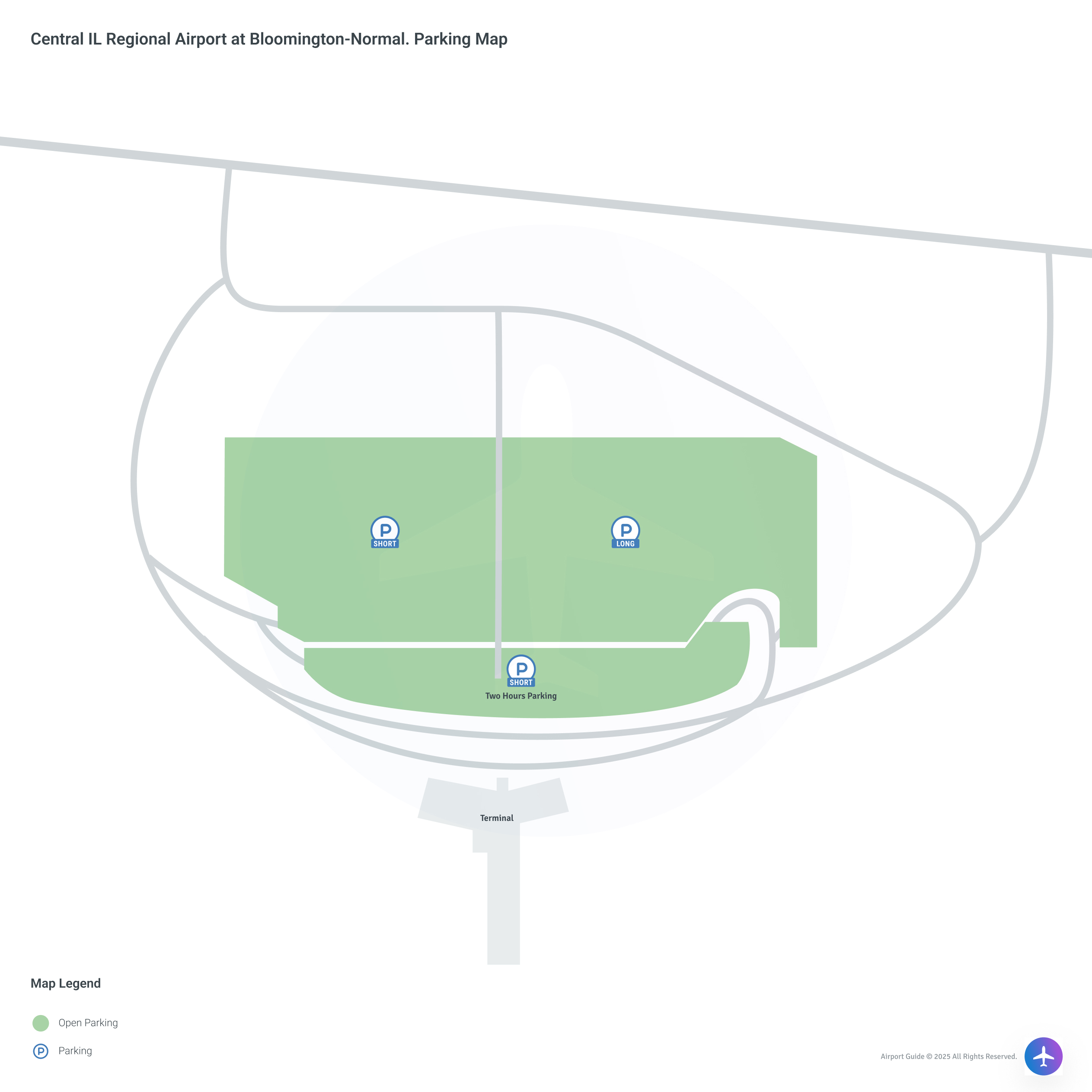 Central IL Regional Airport at Bloomington-Normal (BMI) Parking Map