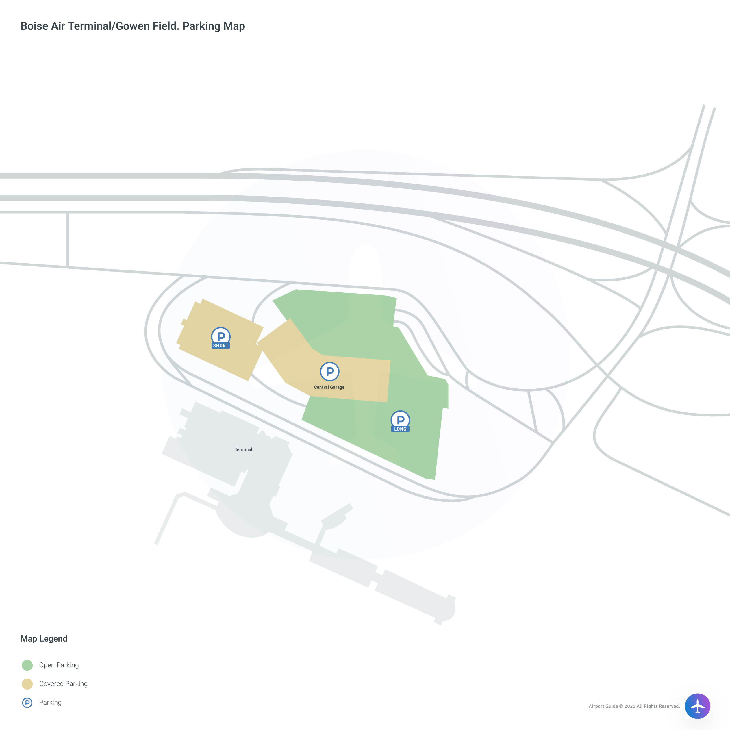 Boise Air Terminal-Gowen Field (BOI) Parking Map