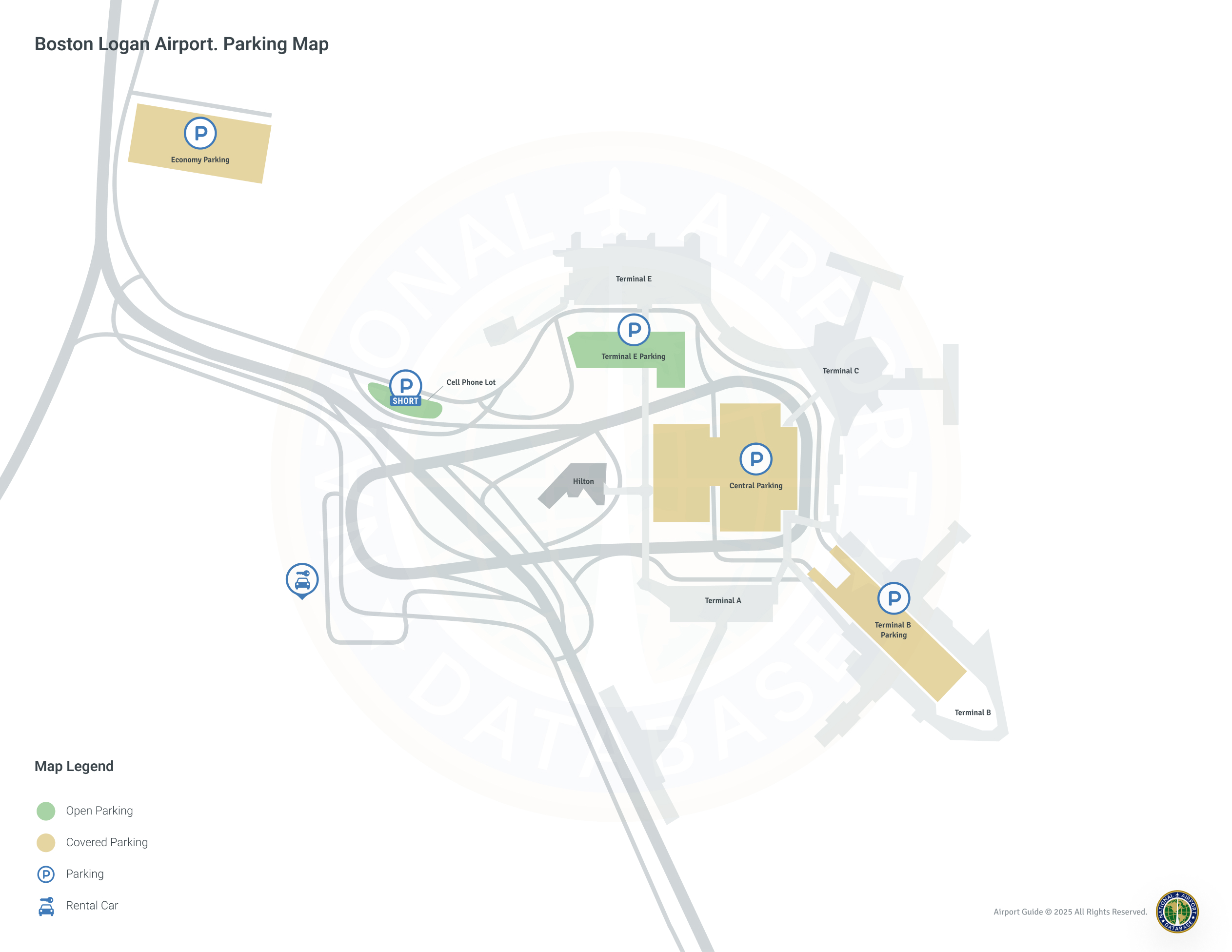 General Edward Lawrence Logan International Airport (BOS) Parking Map