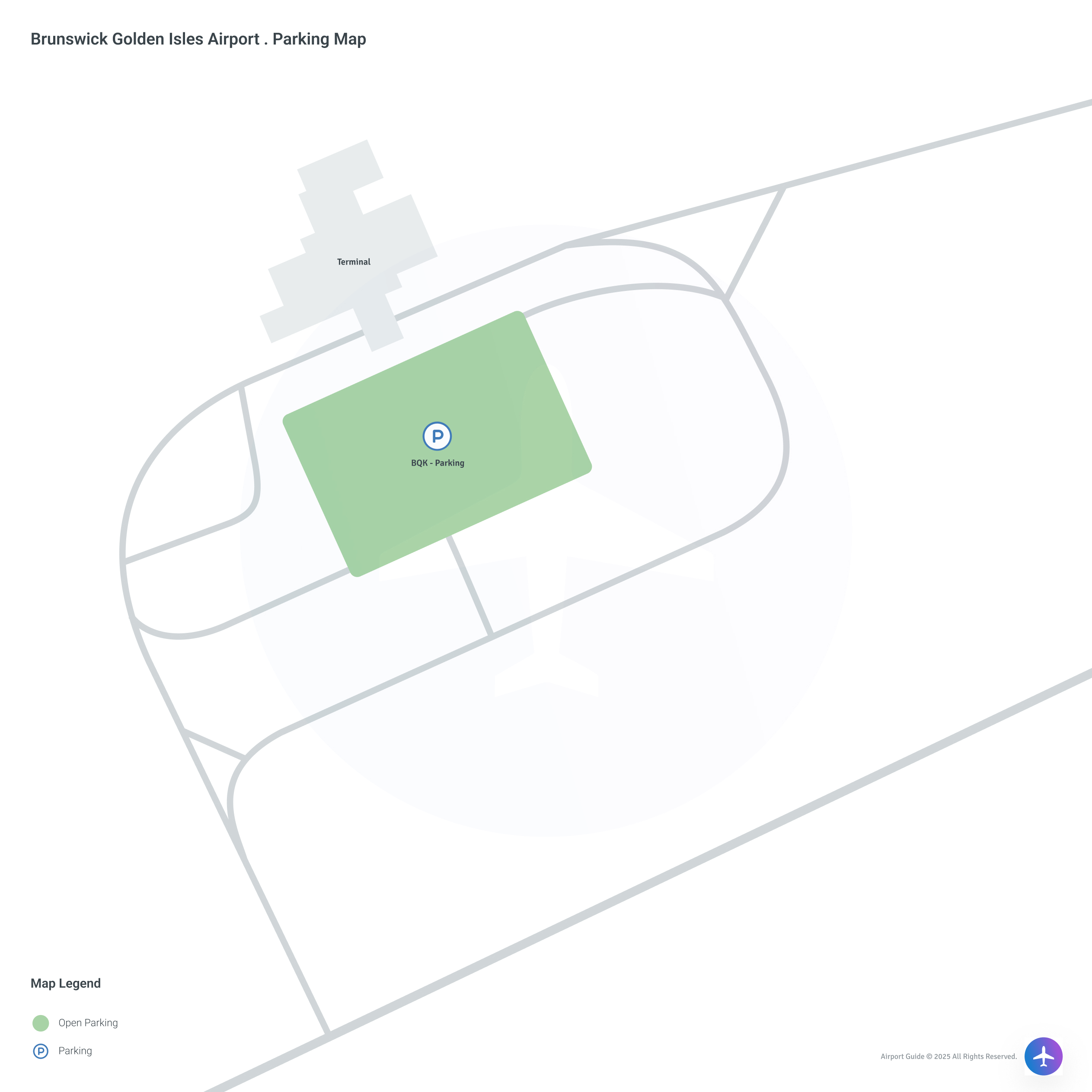 Brunswick Golden Isles Airport (BQK) Parking Map