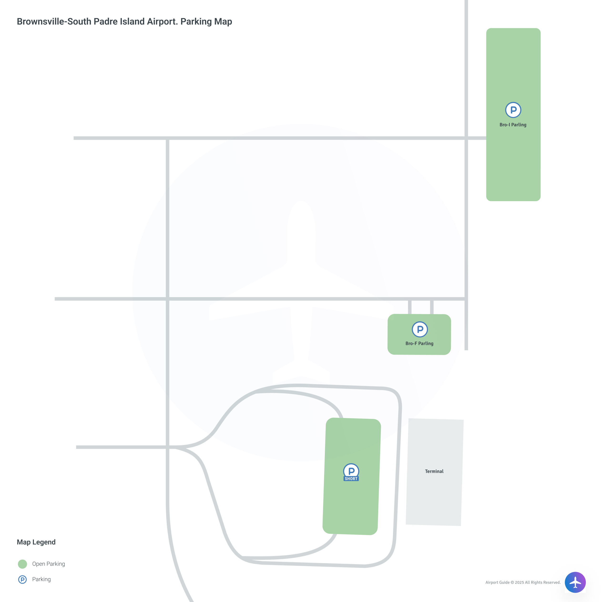 Brownsville/South Padre Island International Airport (BRO) Parking Map