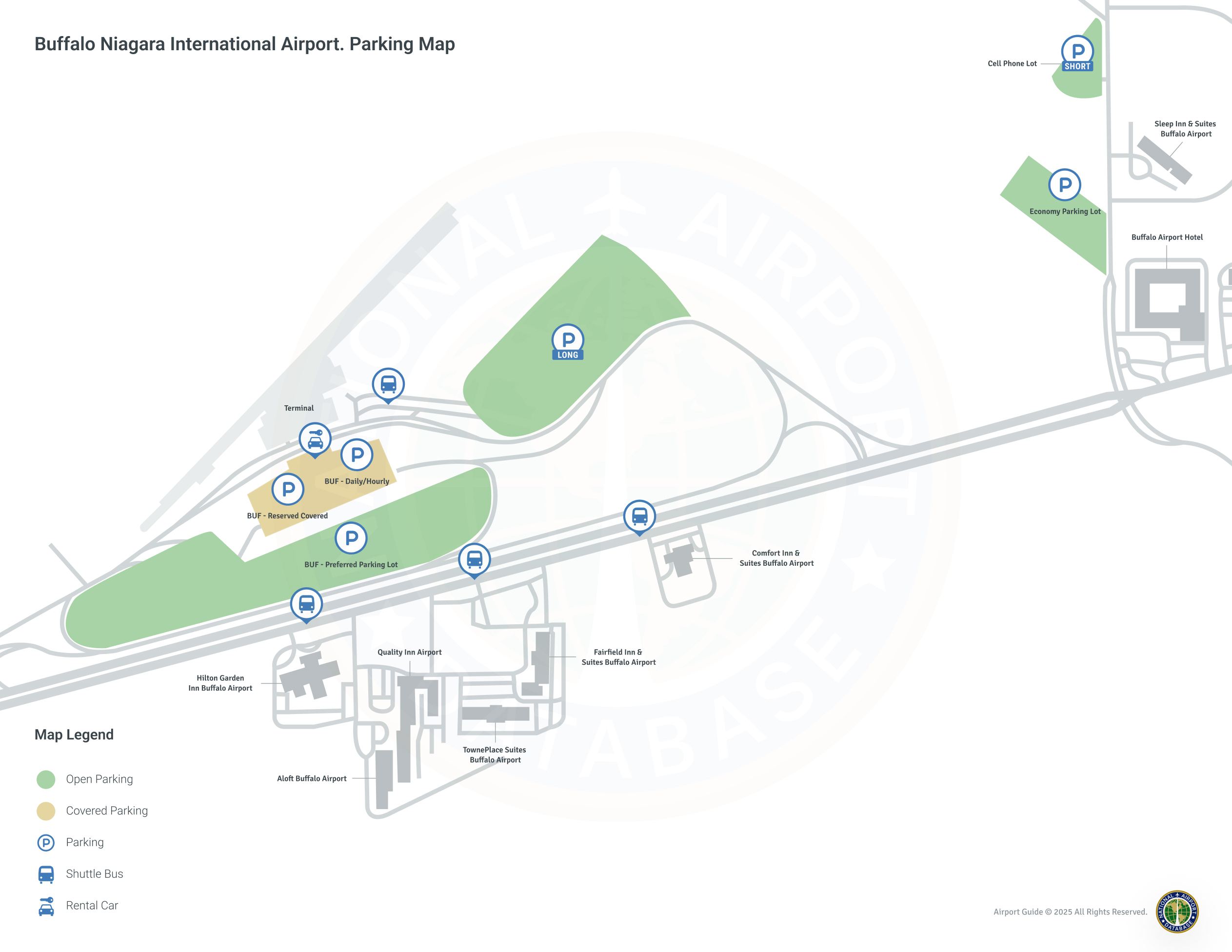 Buffalo Niagara International Airport (BUF) Parking Map