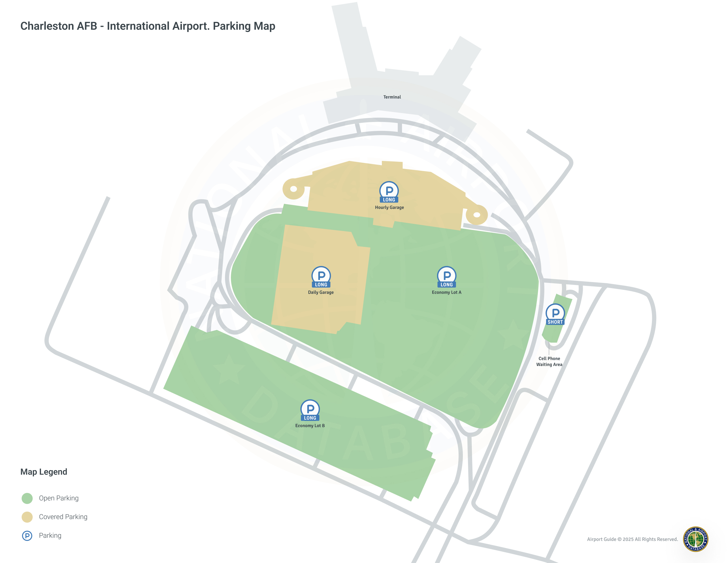 Charleston International Airport (CHS) Parking Map