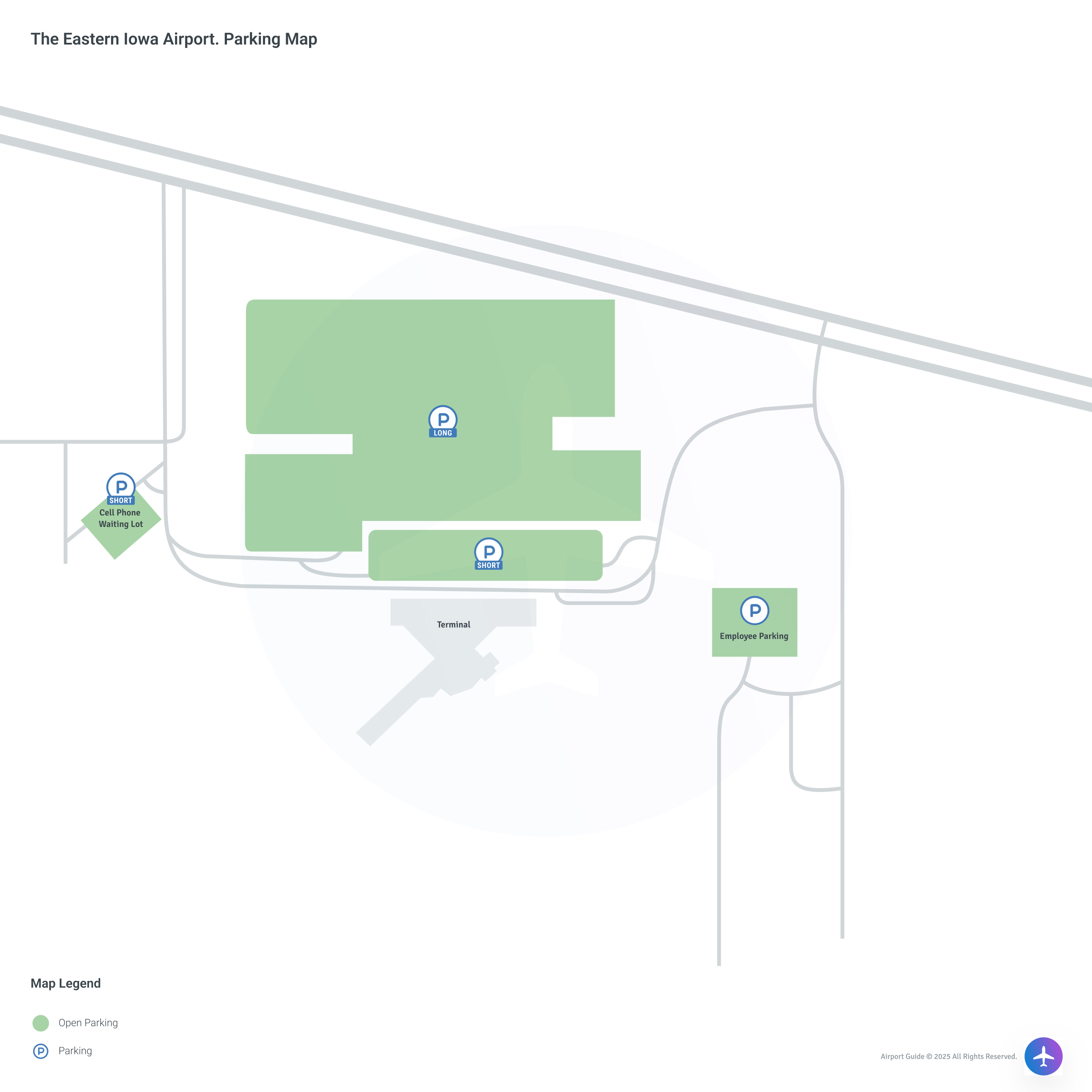 The Eastern Iowa Airport (CID) Parking Map