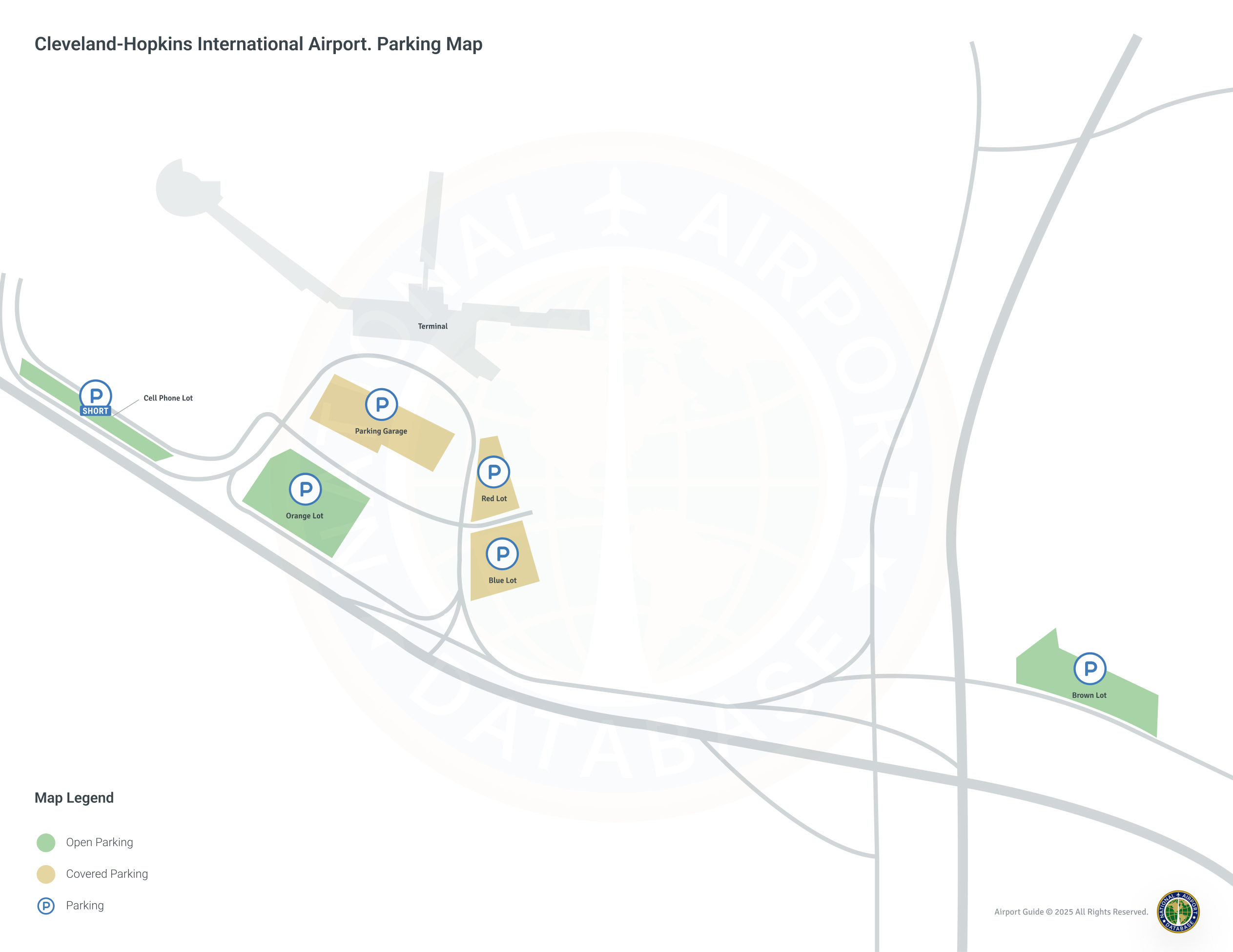 Cleveland Hopkins International Airport (CLE) Parking Map