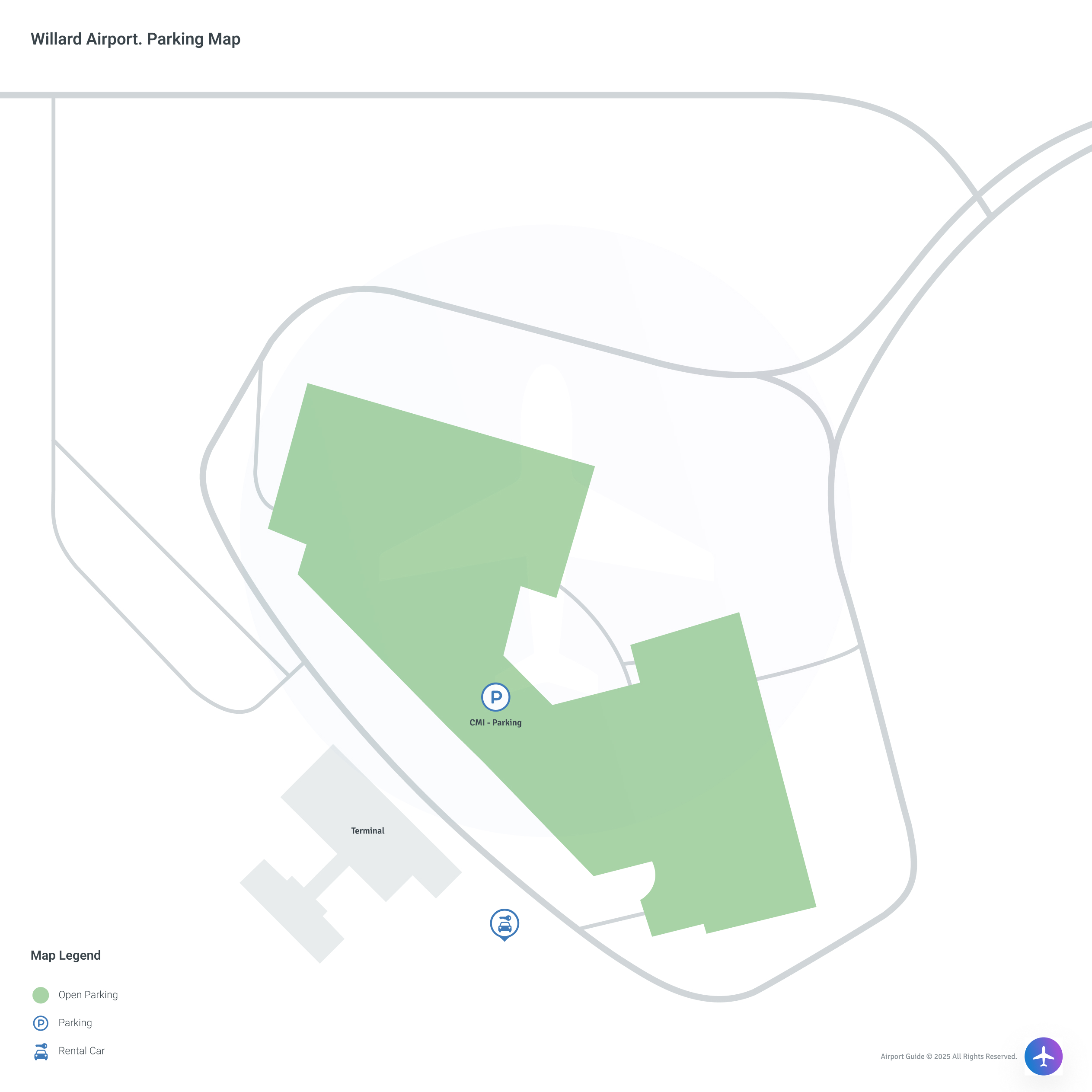 University of Illinois Willard Airport (CMI) Parking Map
