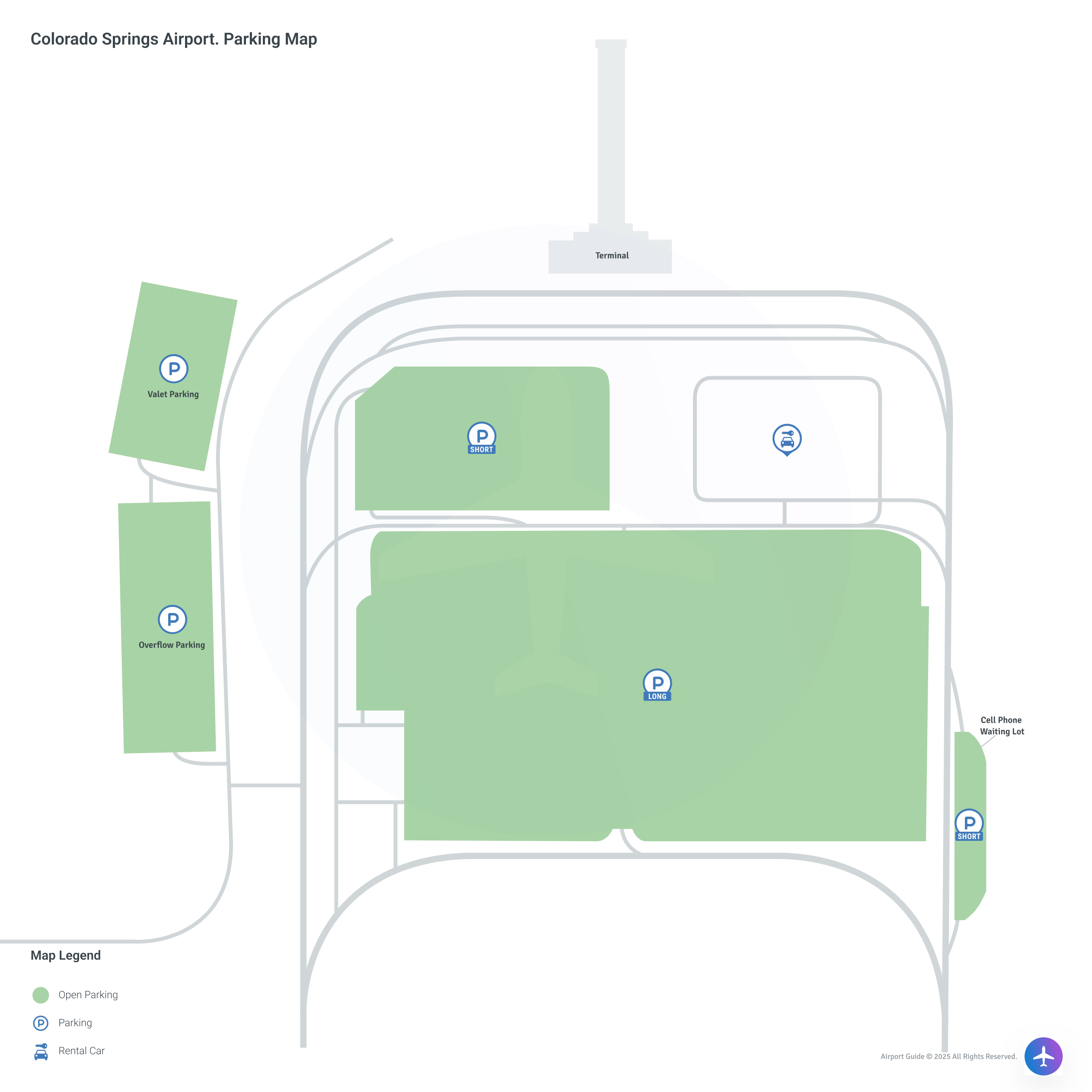 City of Colorado Springs Municipal Airport (COS) Parking Map