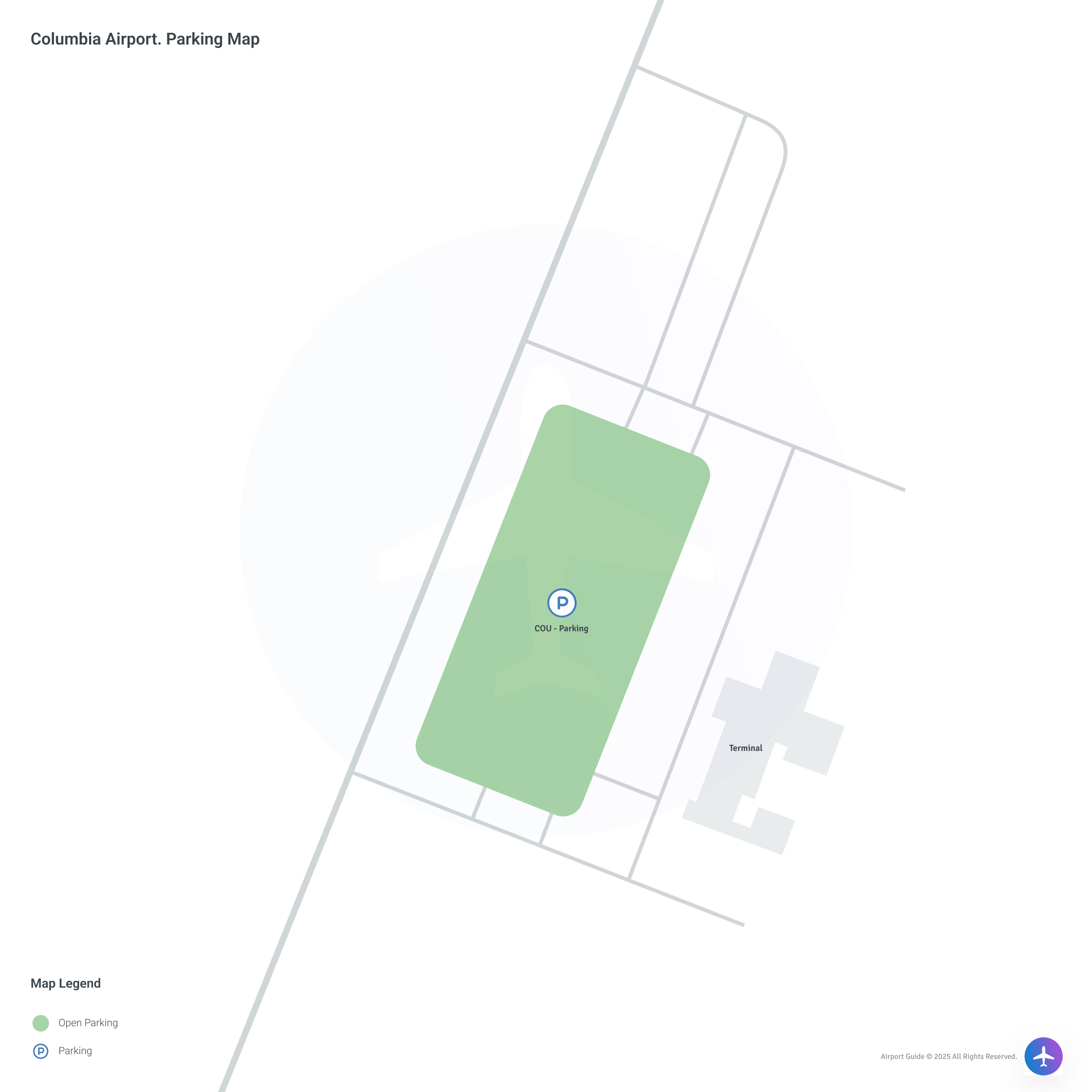Columbia Regional Airport (COU) Parking Map