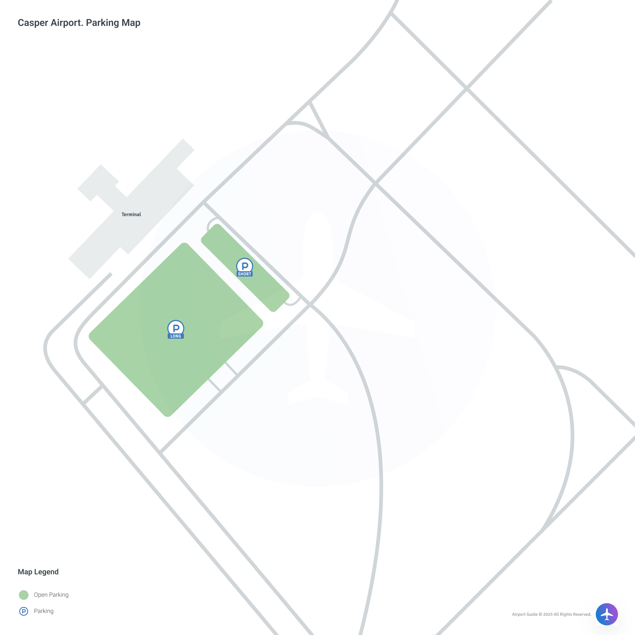 Casper-Natrona County International Airport (CPR) Parking Map