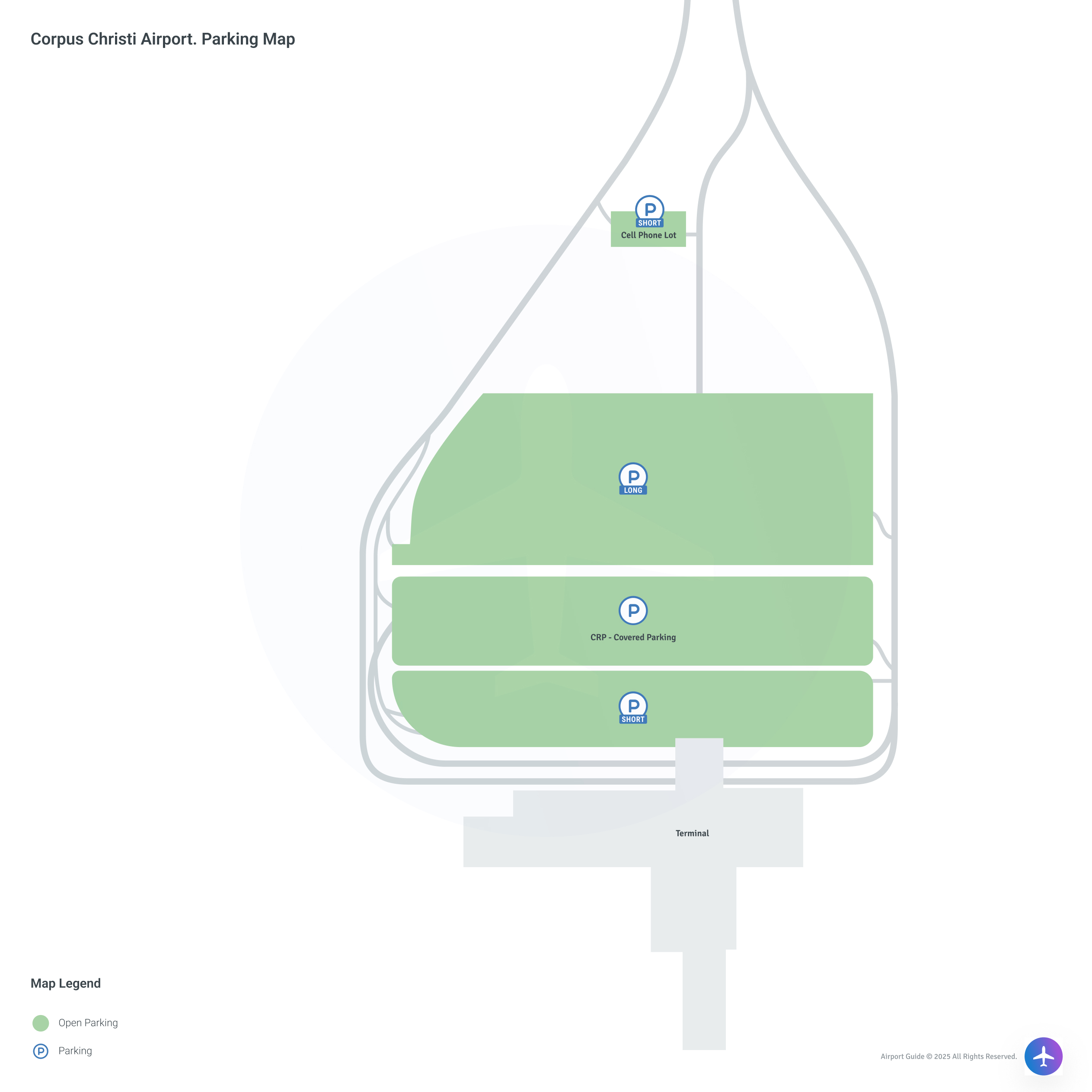 Corpus Christi International Airport (CRP) Parking Map