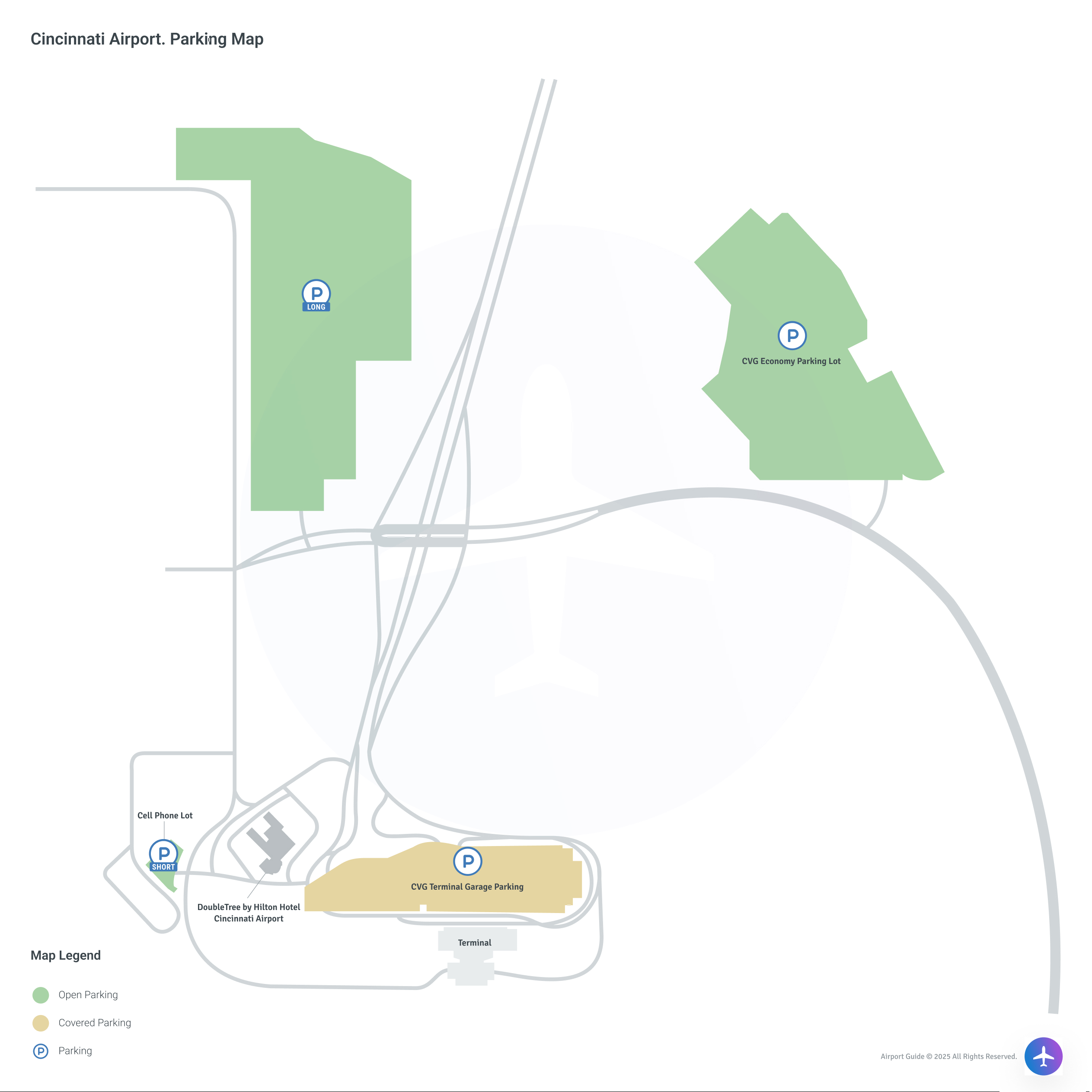 Cincinnati/Northern Kentucky International Airport (CVG) Parking Map
