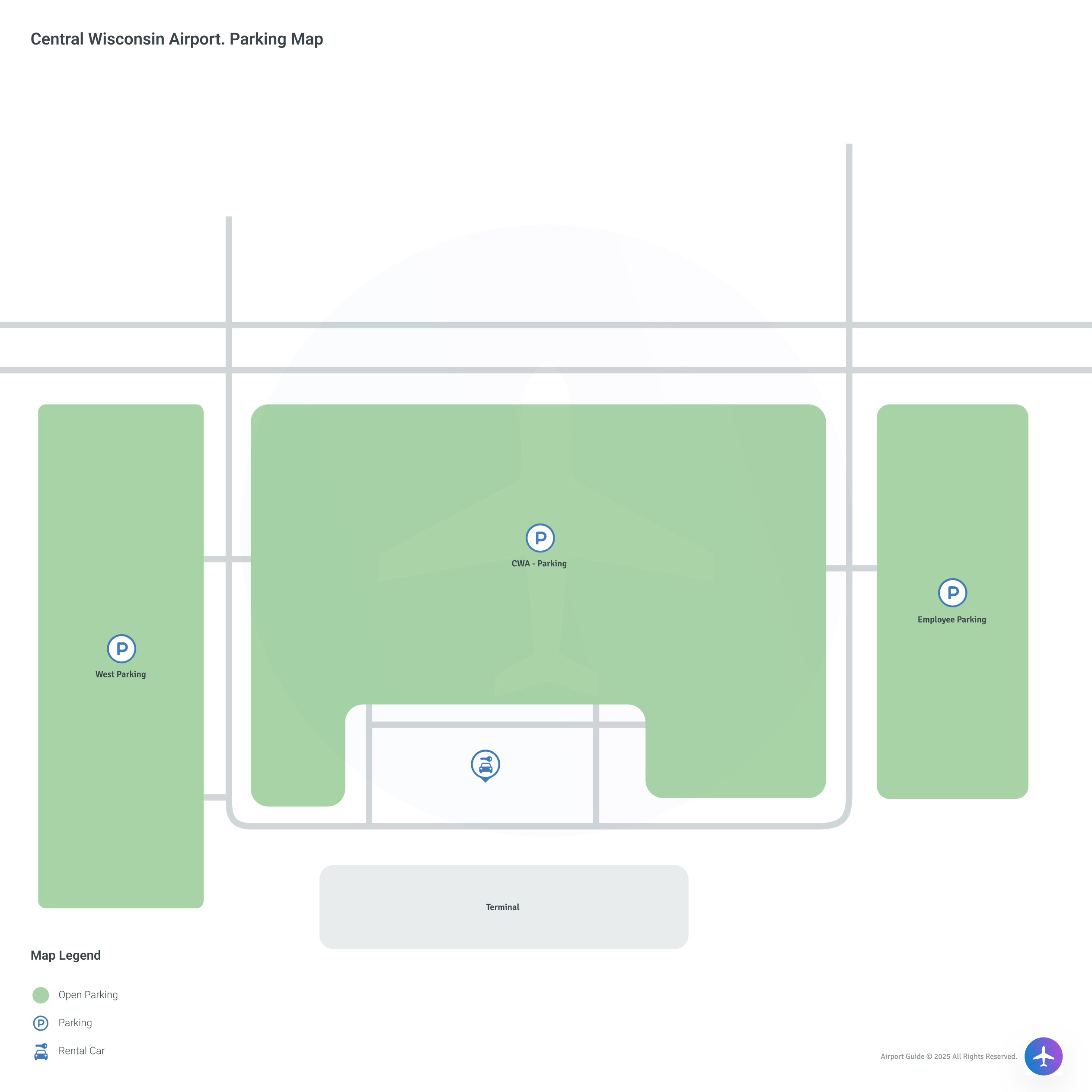 Central Wisconsin Airport (CWA) Parking Map