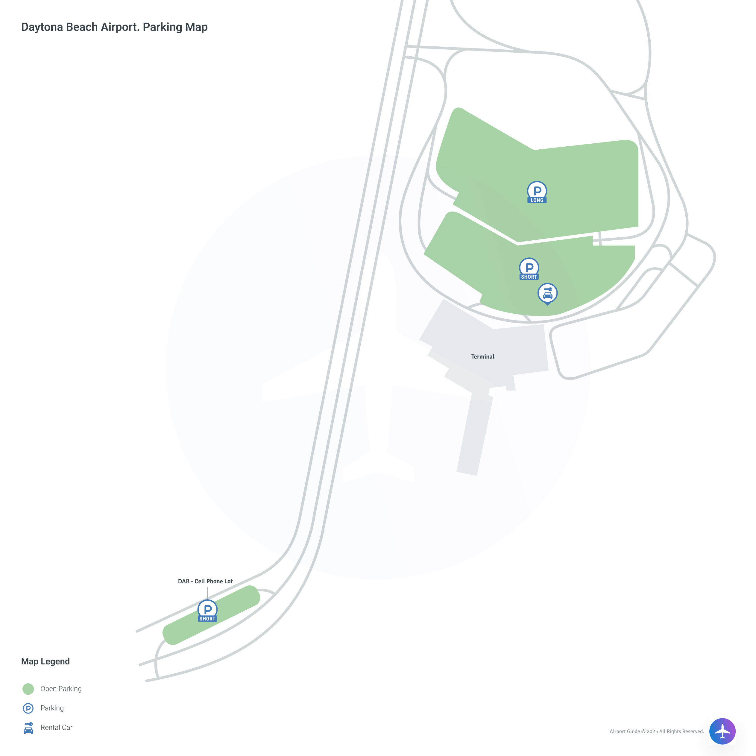 Daytona Beach International Airport (DAB) Parking Map