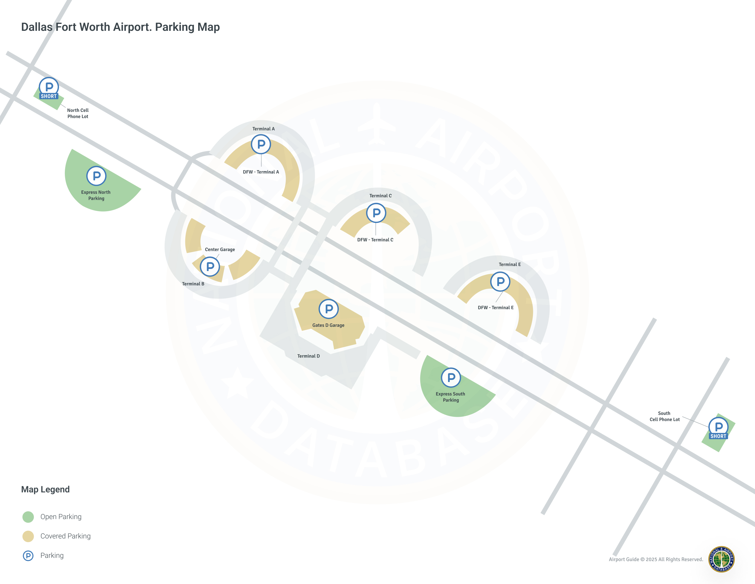 Dallas Fort Worth International Airport (DFW) Parking Map