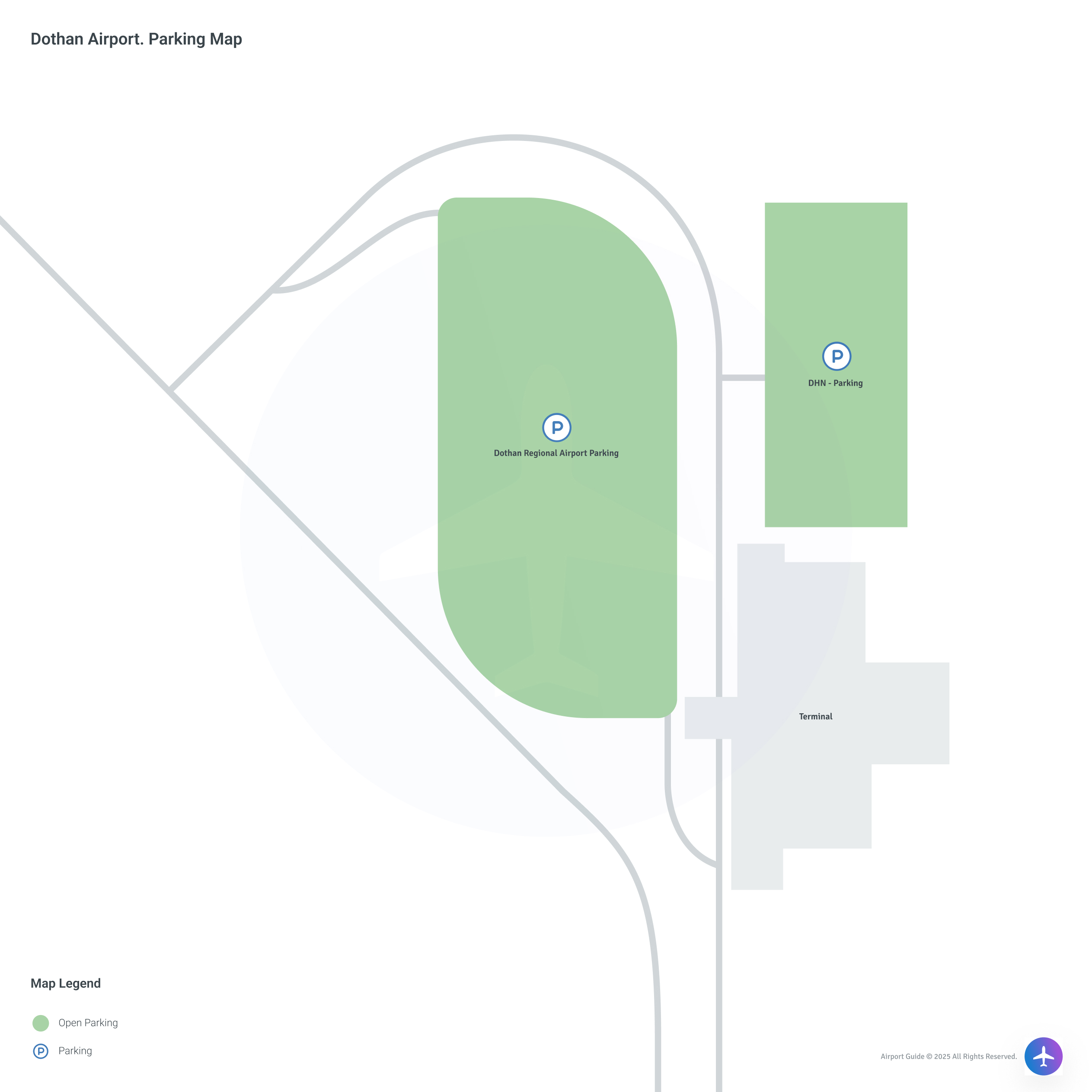 Dothan Regional Airport (DHN) Parking Map