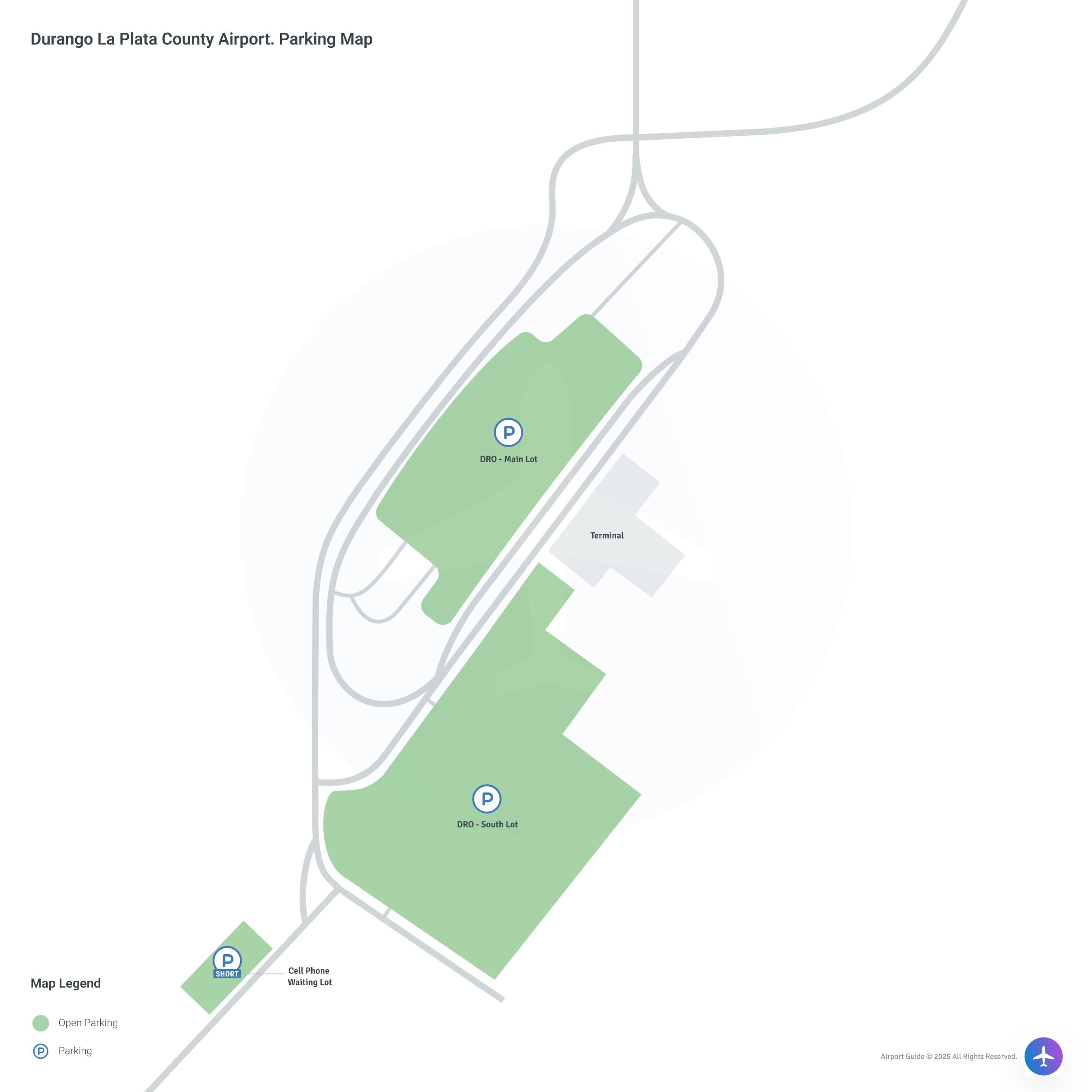 Durango-La Plata County Airport (DRO) Parking Map
