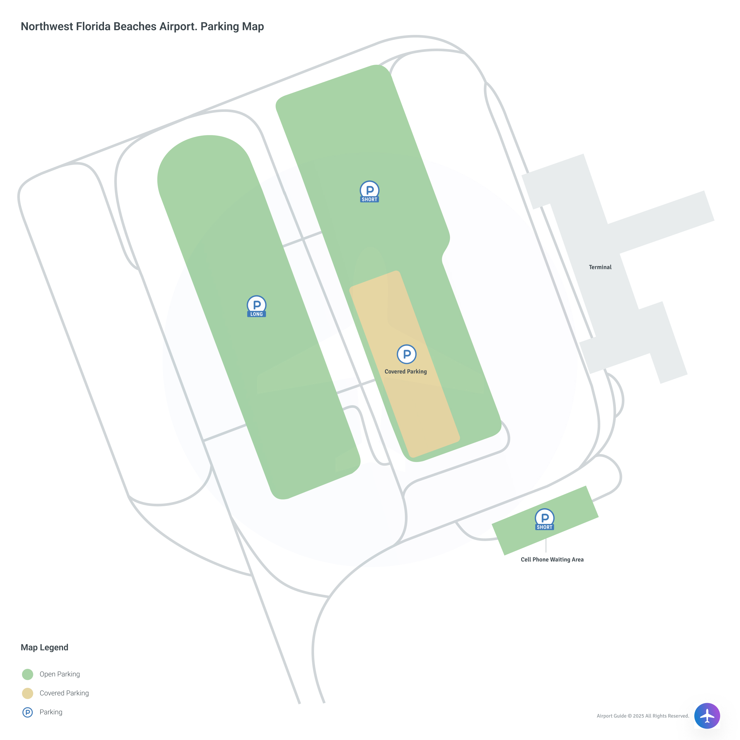 Northwest Florida Beaches International Airport (ECP) Parking Map