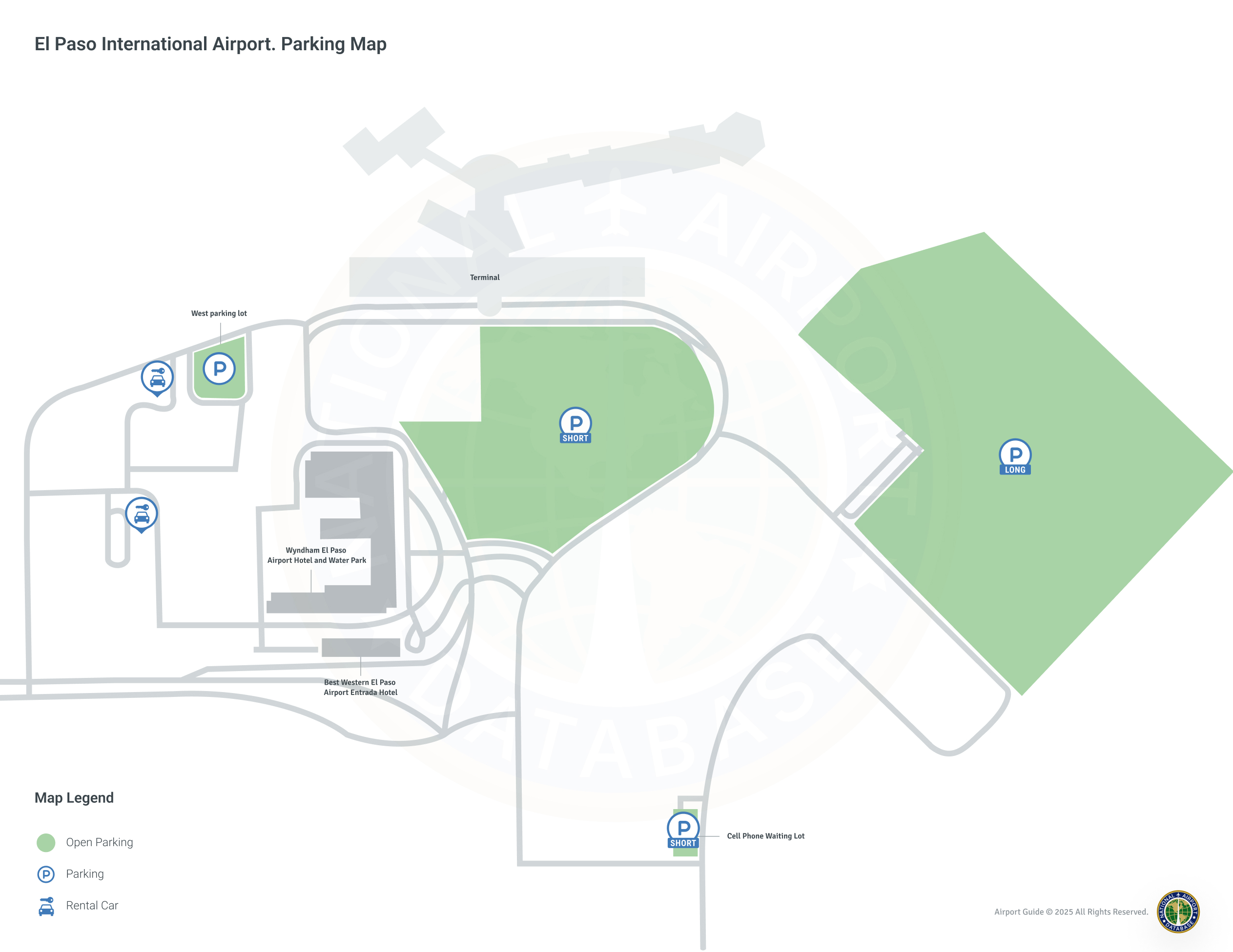 El Paso International Airport (ELP) Parking Map