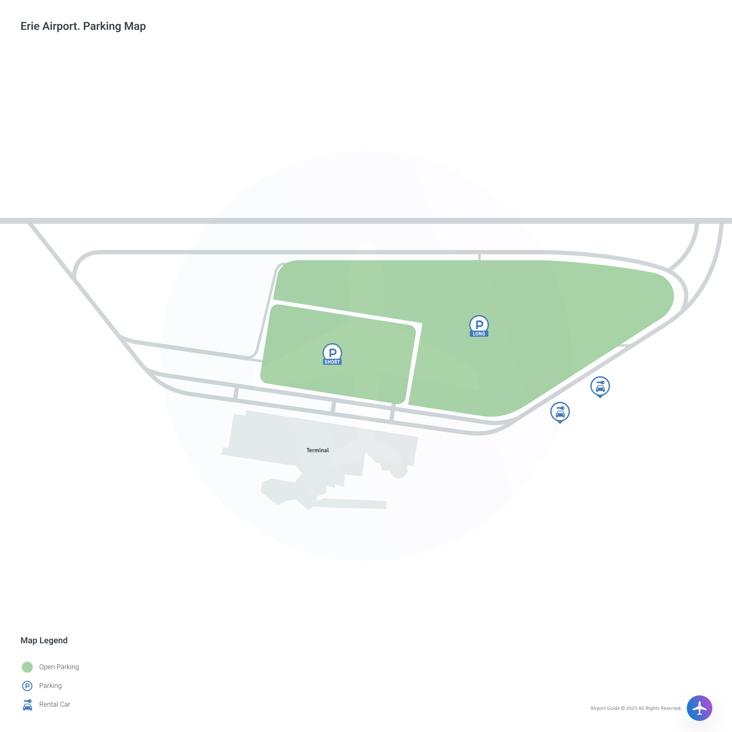 Erie International Airport Tom Ridge Field (ERI) Parking Map