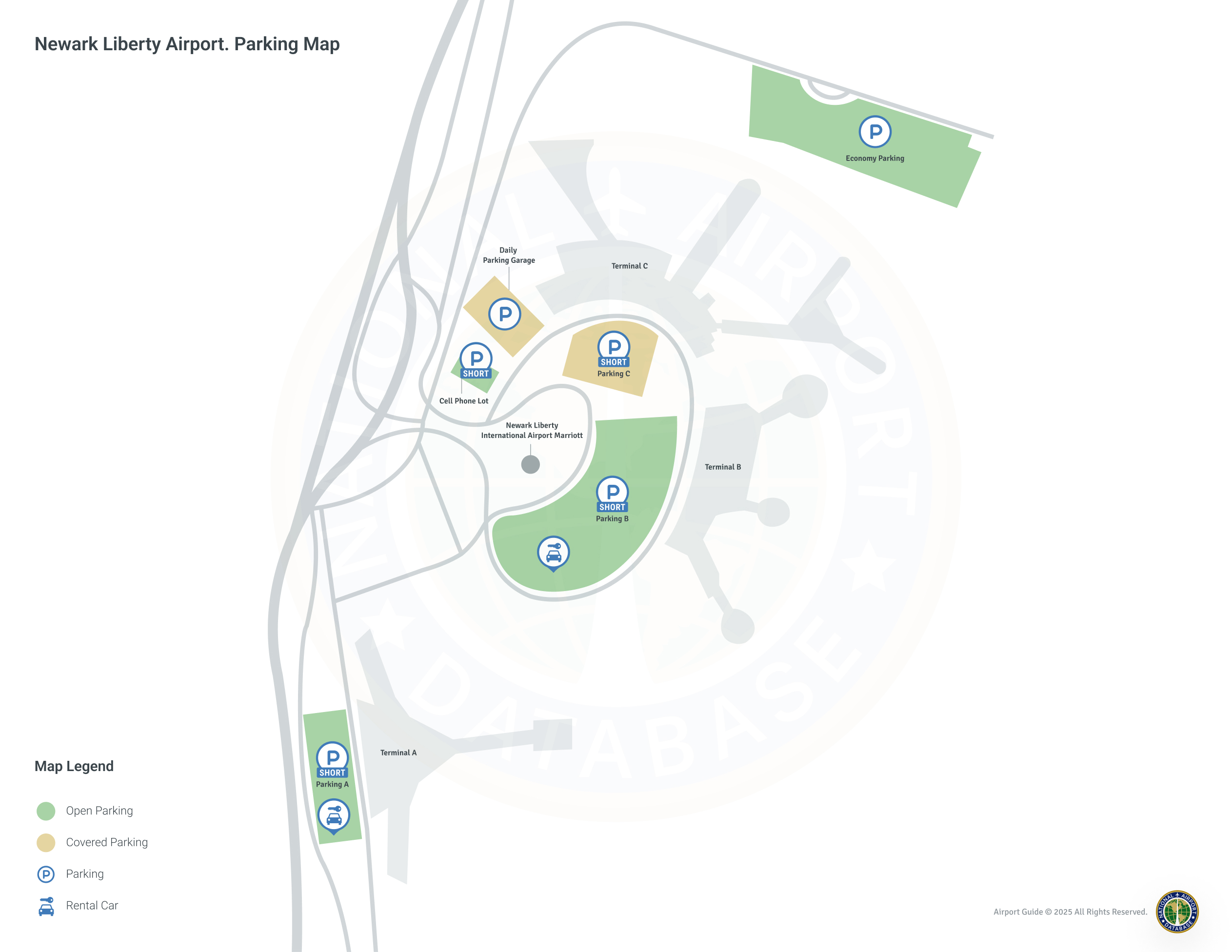Newark Liberty International Airport (EWR) Parking Map