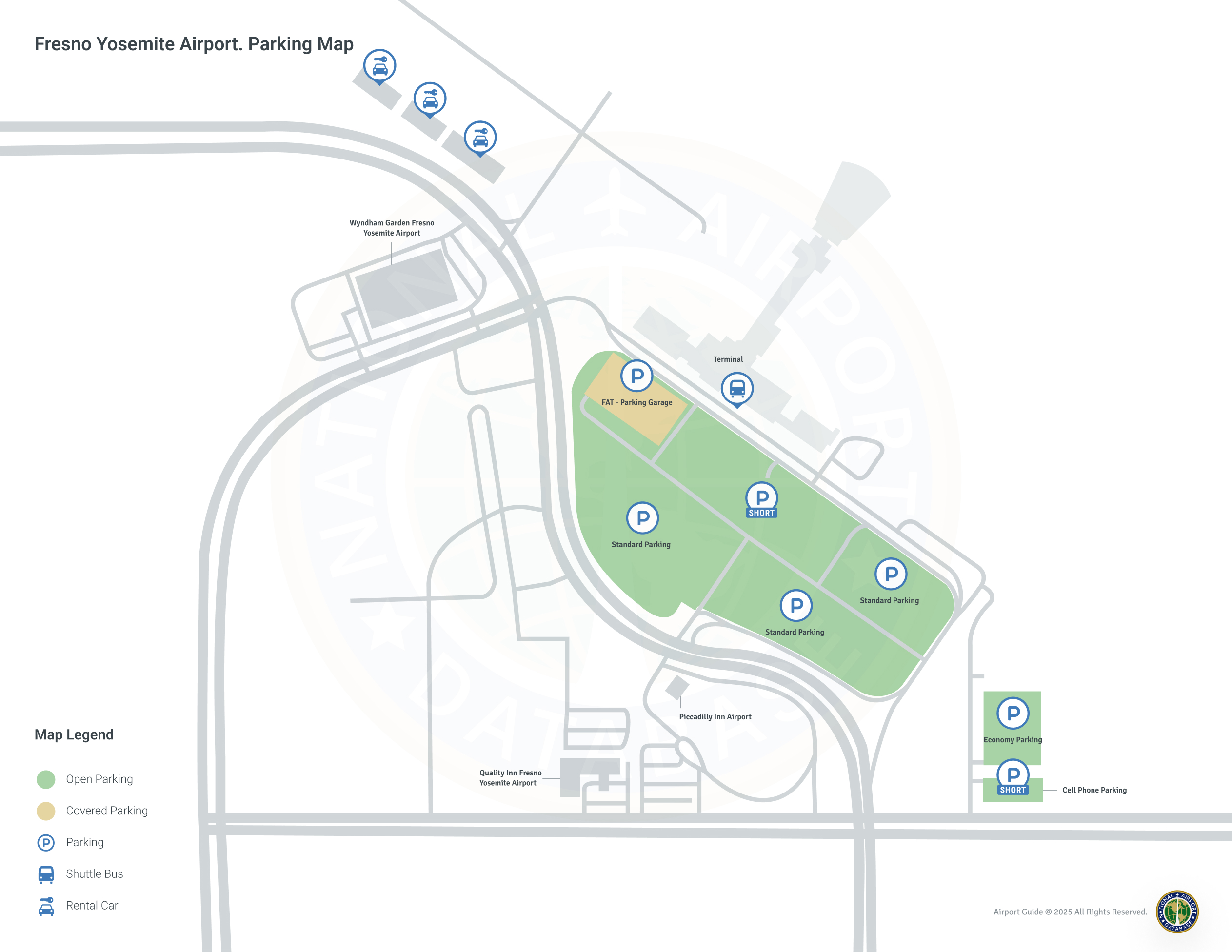 Fresno Yosemite International Airport (FAT) Parking Map