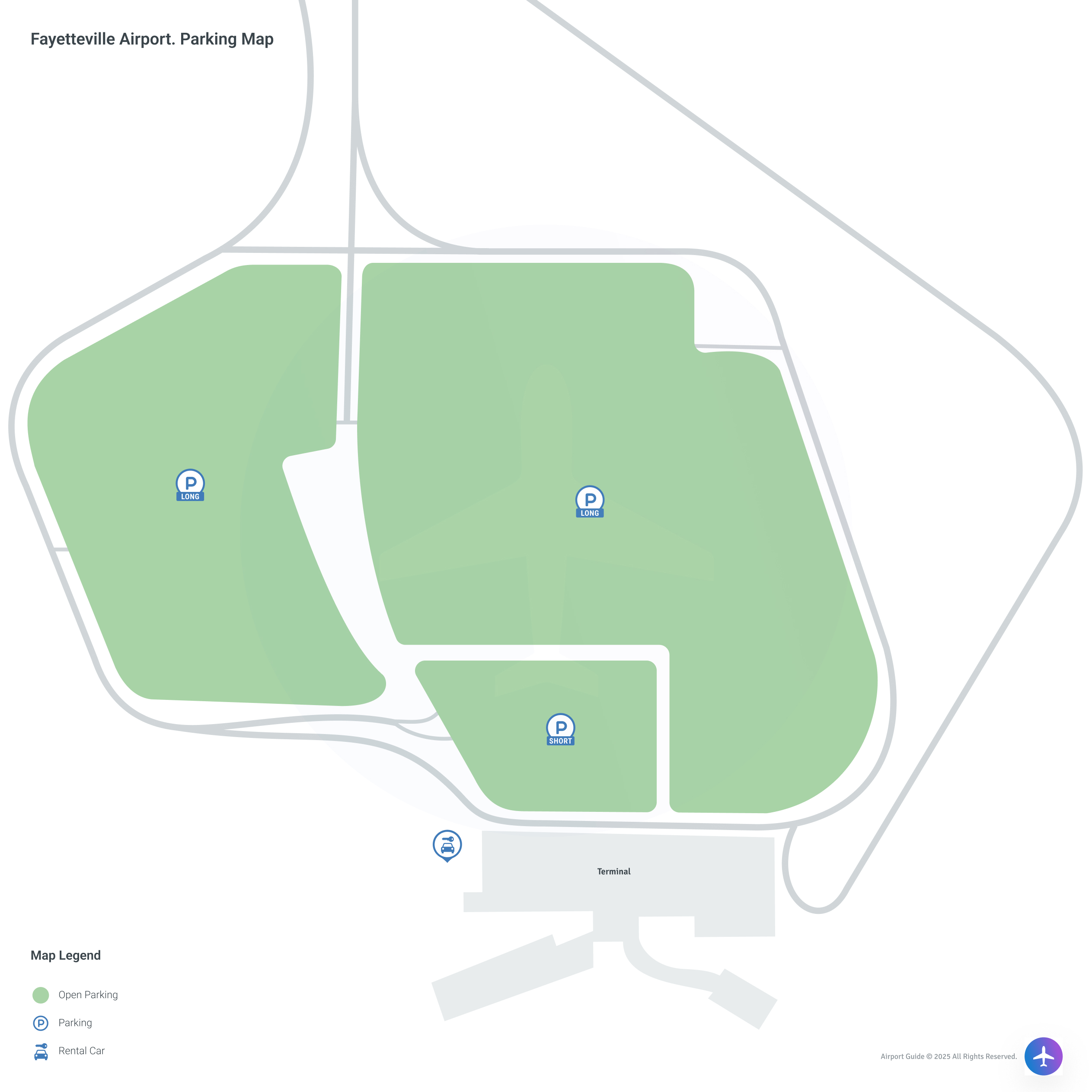Fayetteville Regional Airport-Grannis Field (FAY) Parking Map