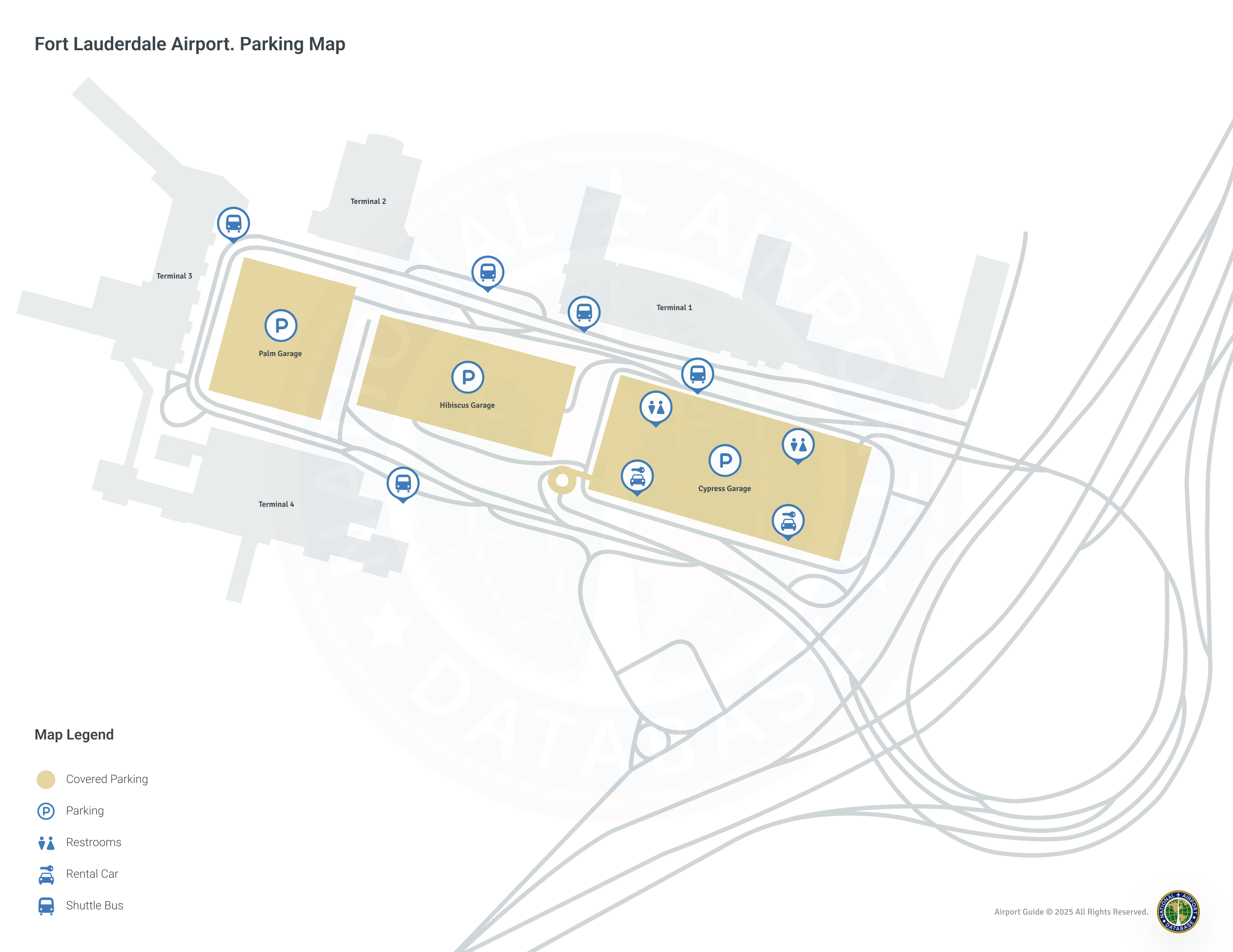 Fort Lauderdale-Hollywood International Airport (FLL) Parking Map