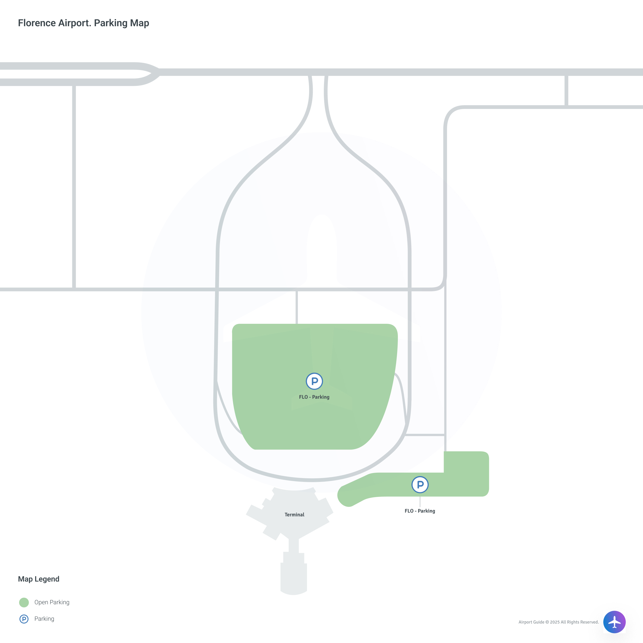 Florence Regional Airport (FLO) Parking Map