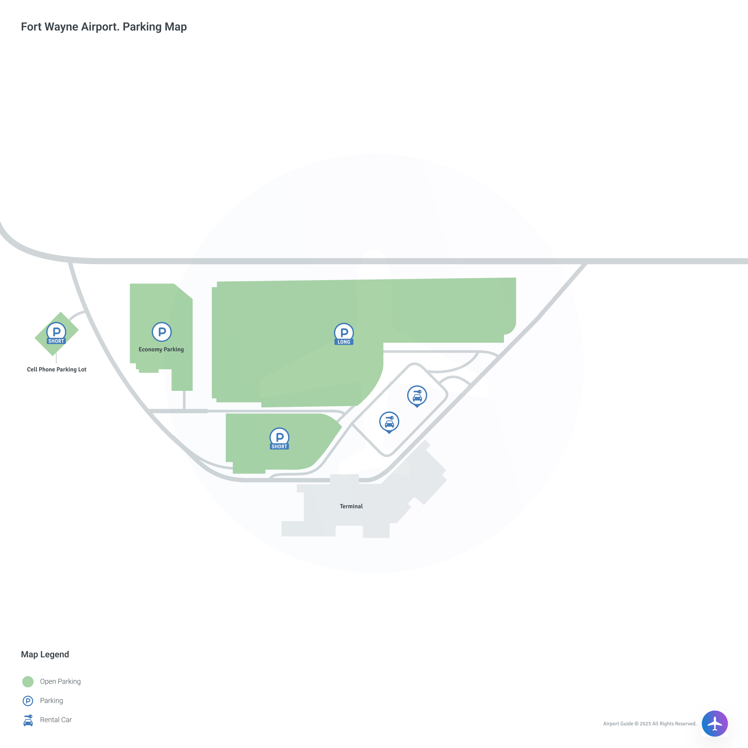 Fort Wayne International Airport (FWA) Parking Map