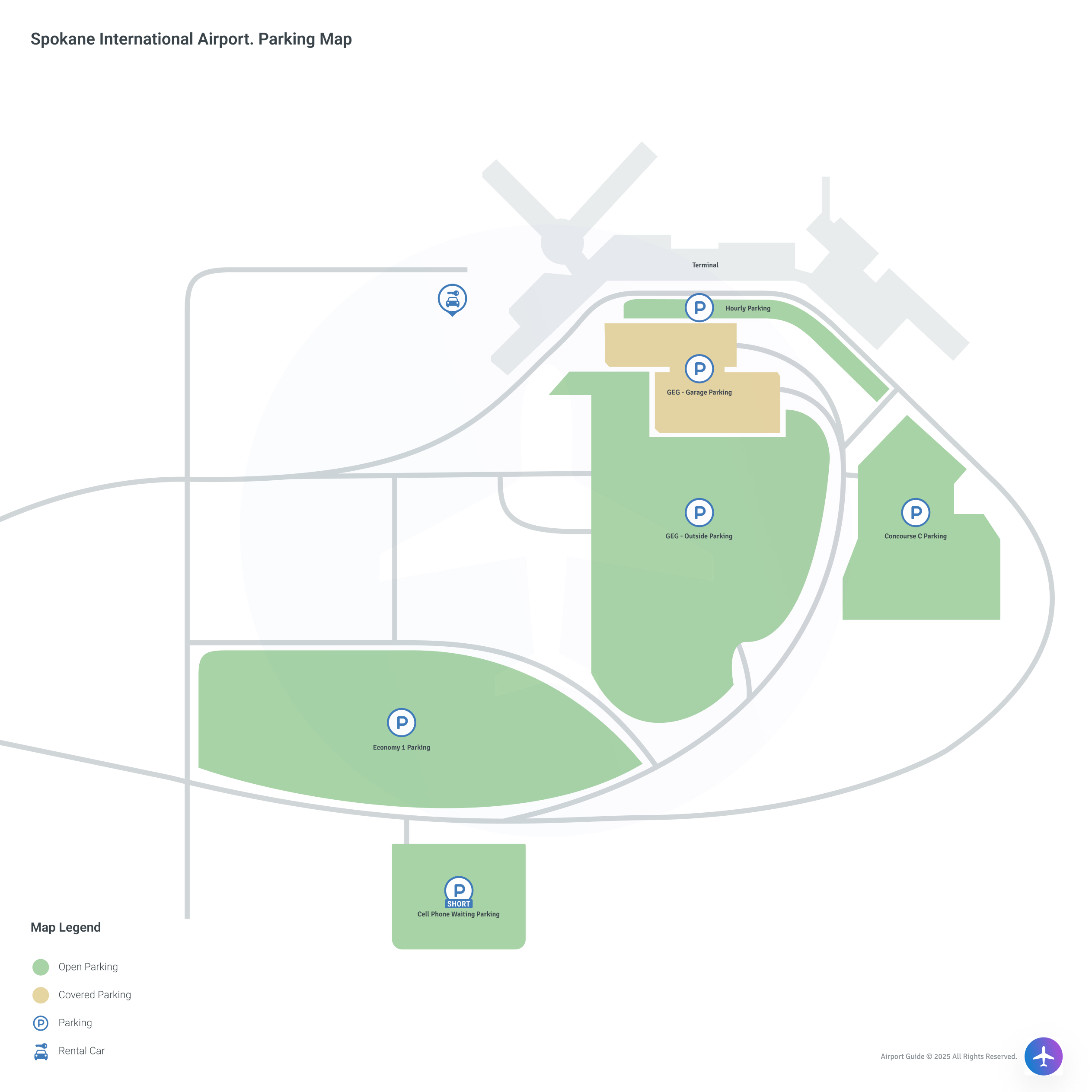 Spokane International Airport (GEG) Parking Map