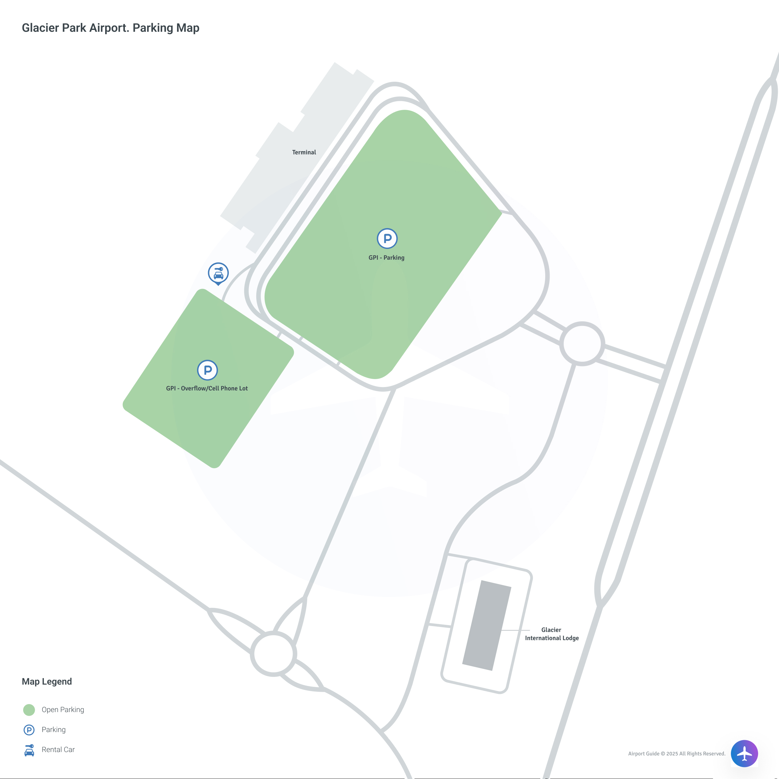 Glacier Park International Airport (GPI) Parking Map