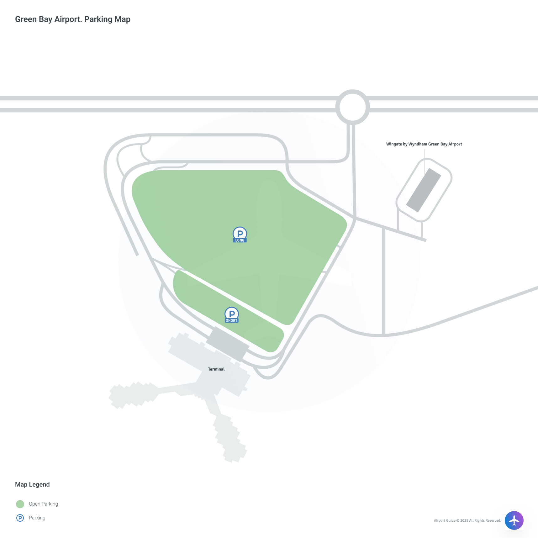 Green Bay-Austin Straubel International Airport (GRB) Parking Map