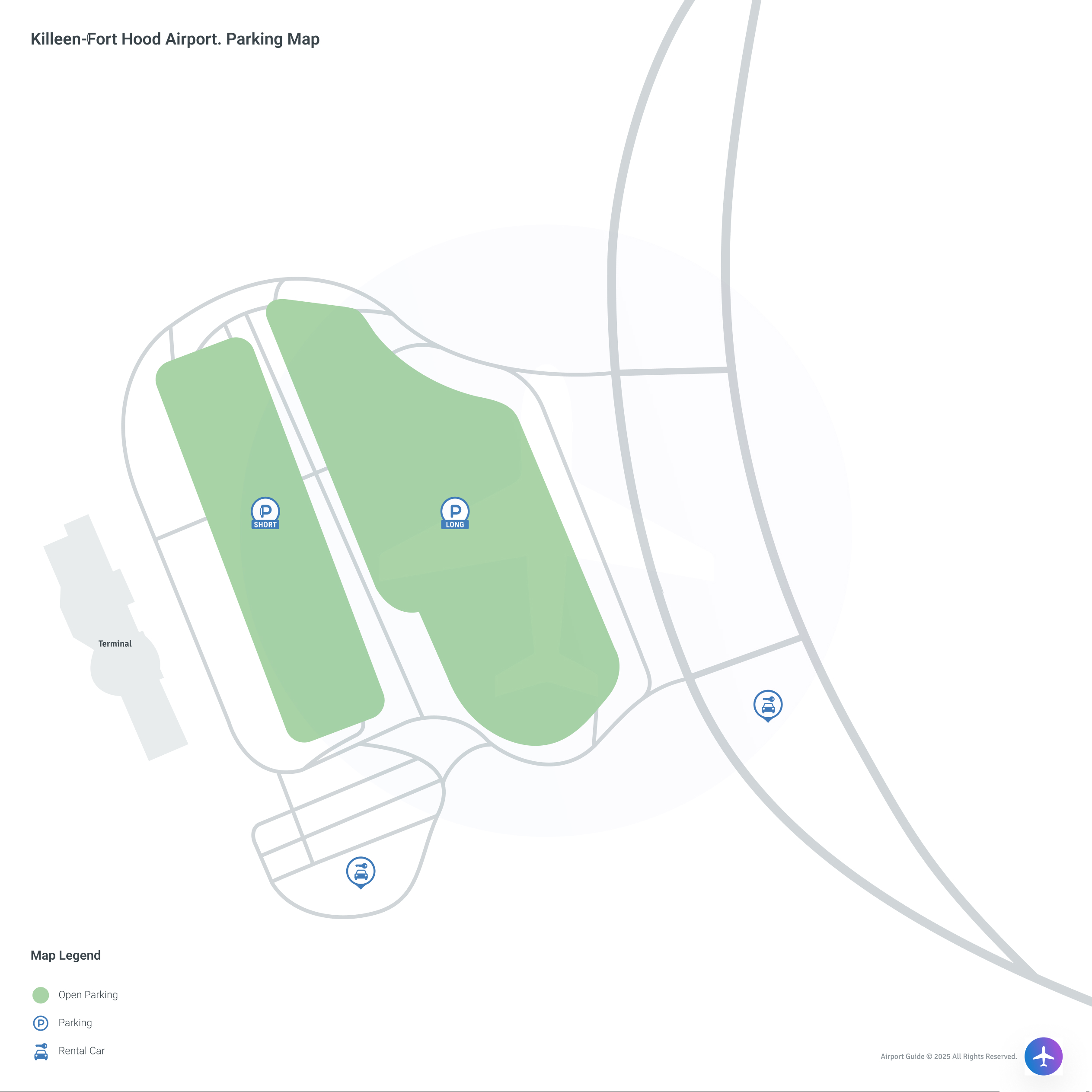 Killeen-Fort Hood Regional Airport (GRK) Parking Map