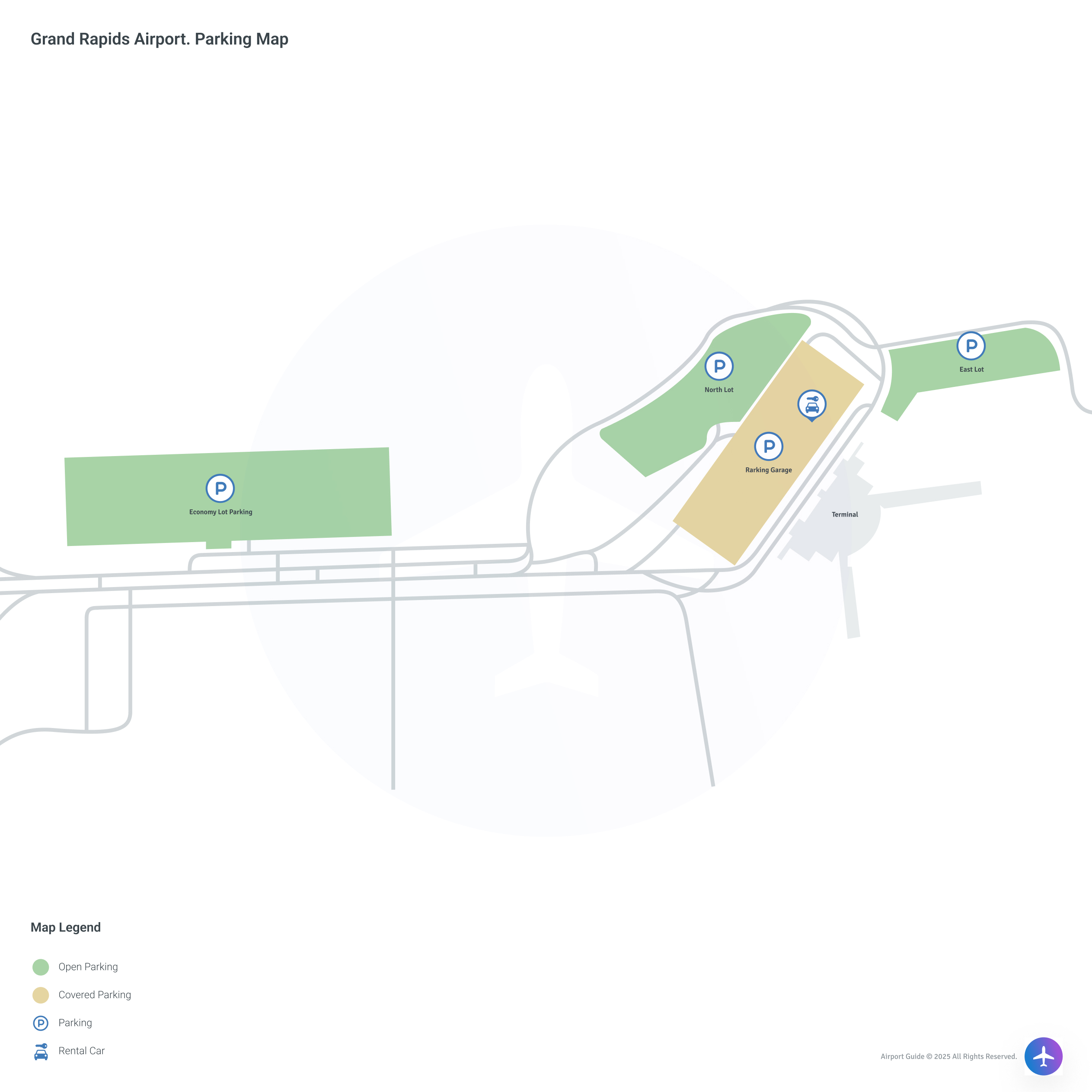 Gerald R Ford International Airport (GRR) Parking Map