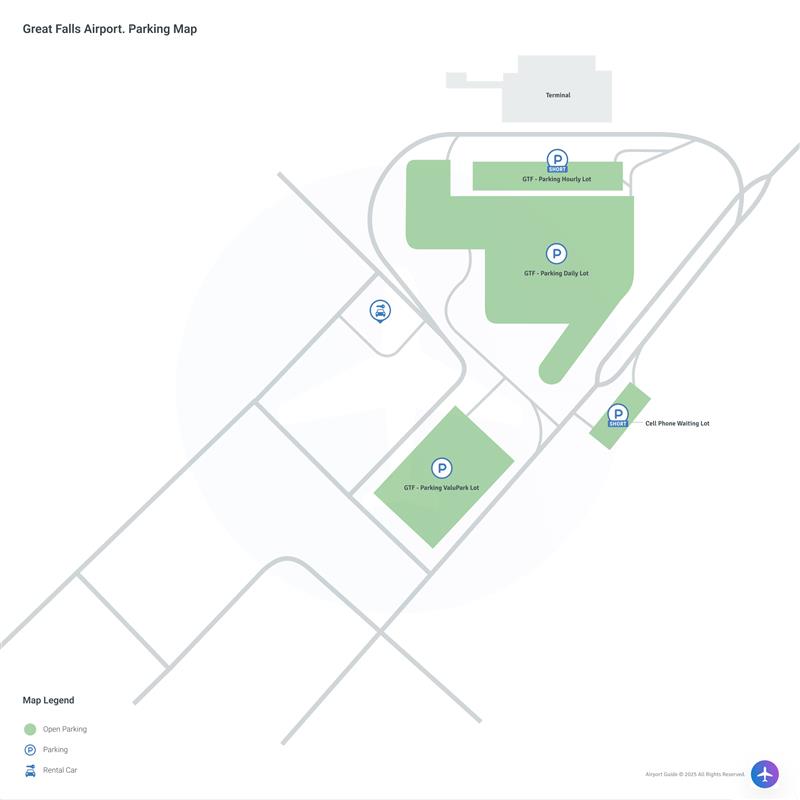 Great Falls International Airport (GTF) Parking Map