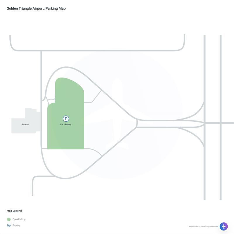 Golden Triangle Regional Airport (GTR) Parking Map