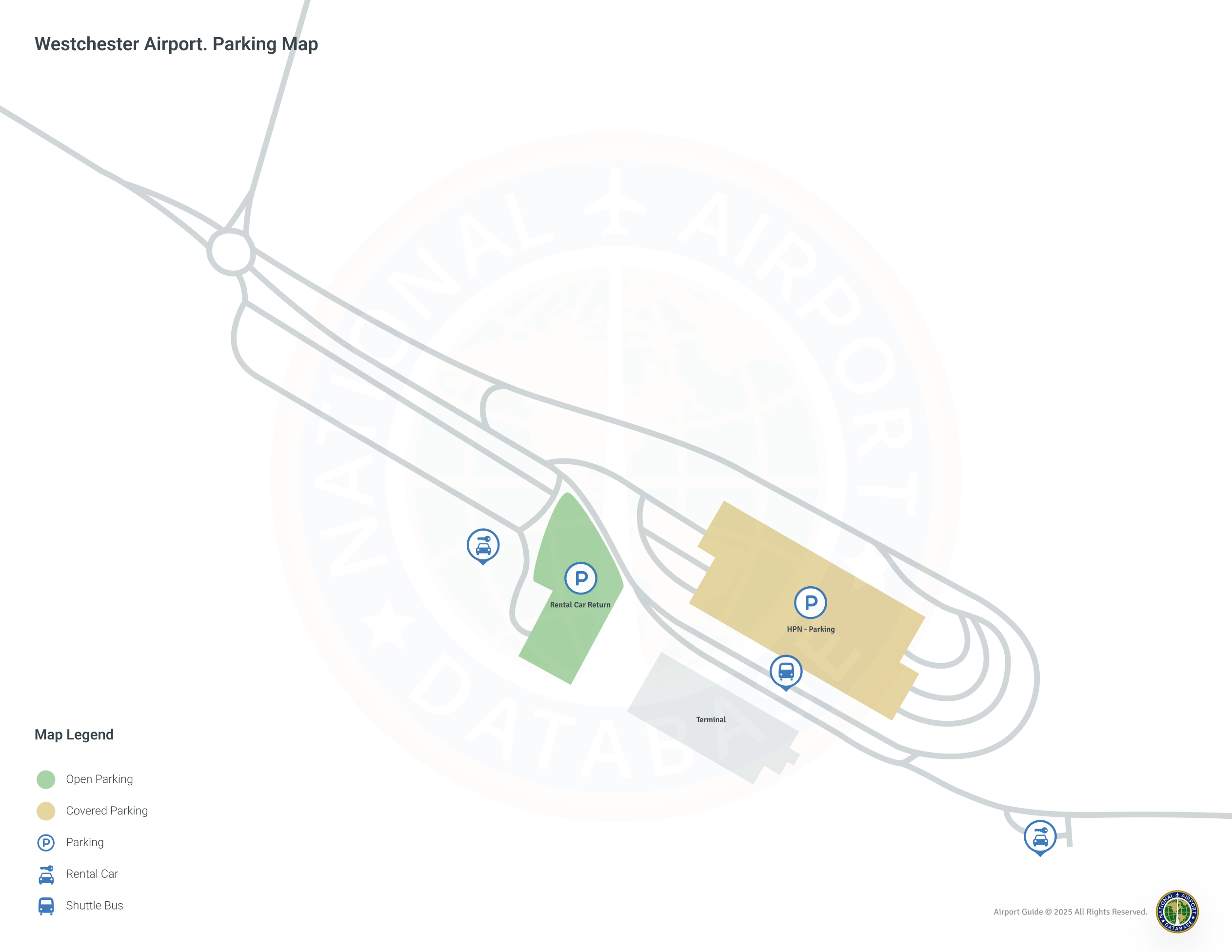 Westchester County Airport (HPN) Parking Map