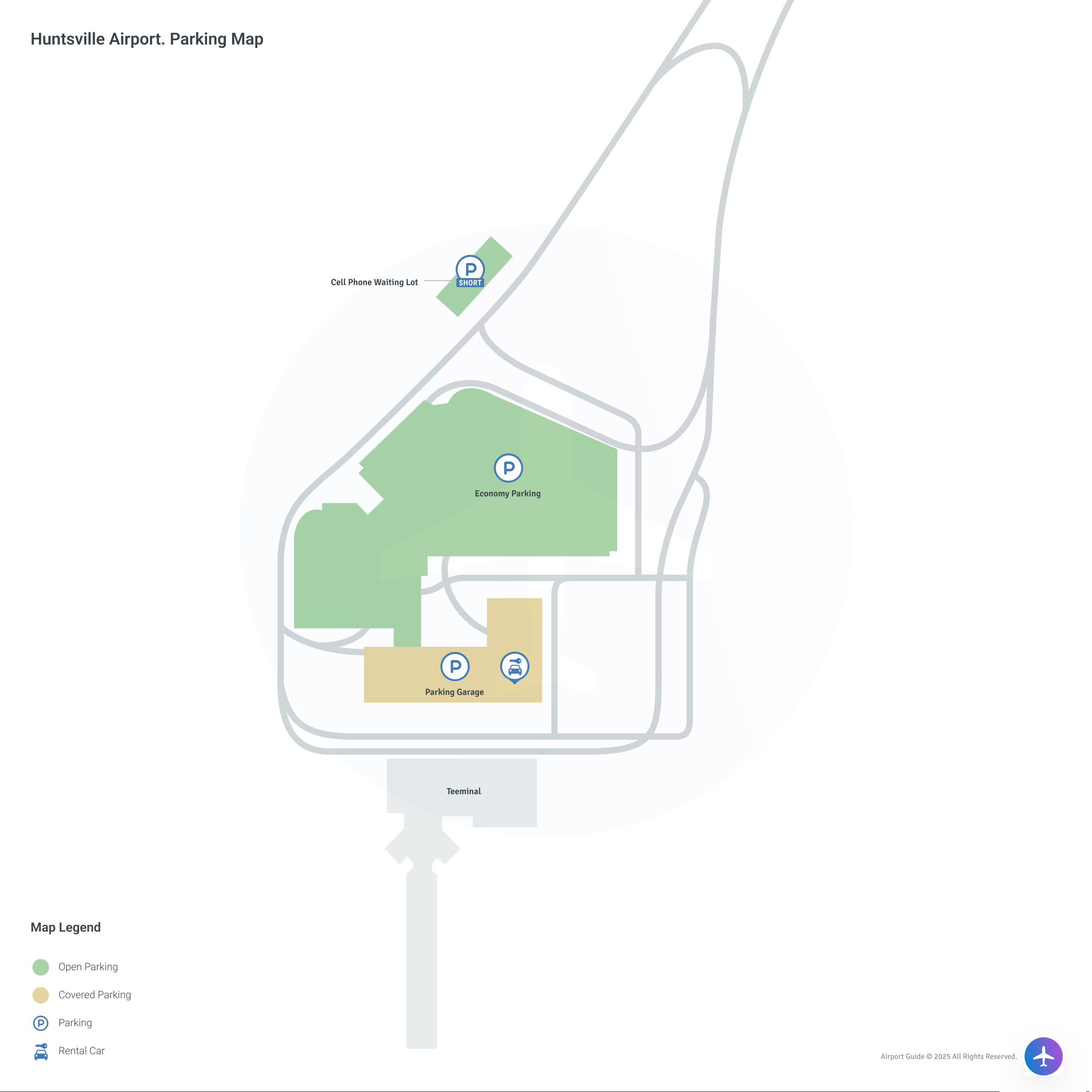 Huntsville International Airport-Carl T Jones Field (HSV) Parking Map