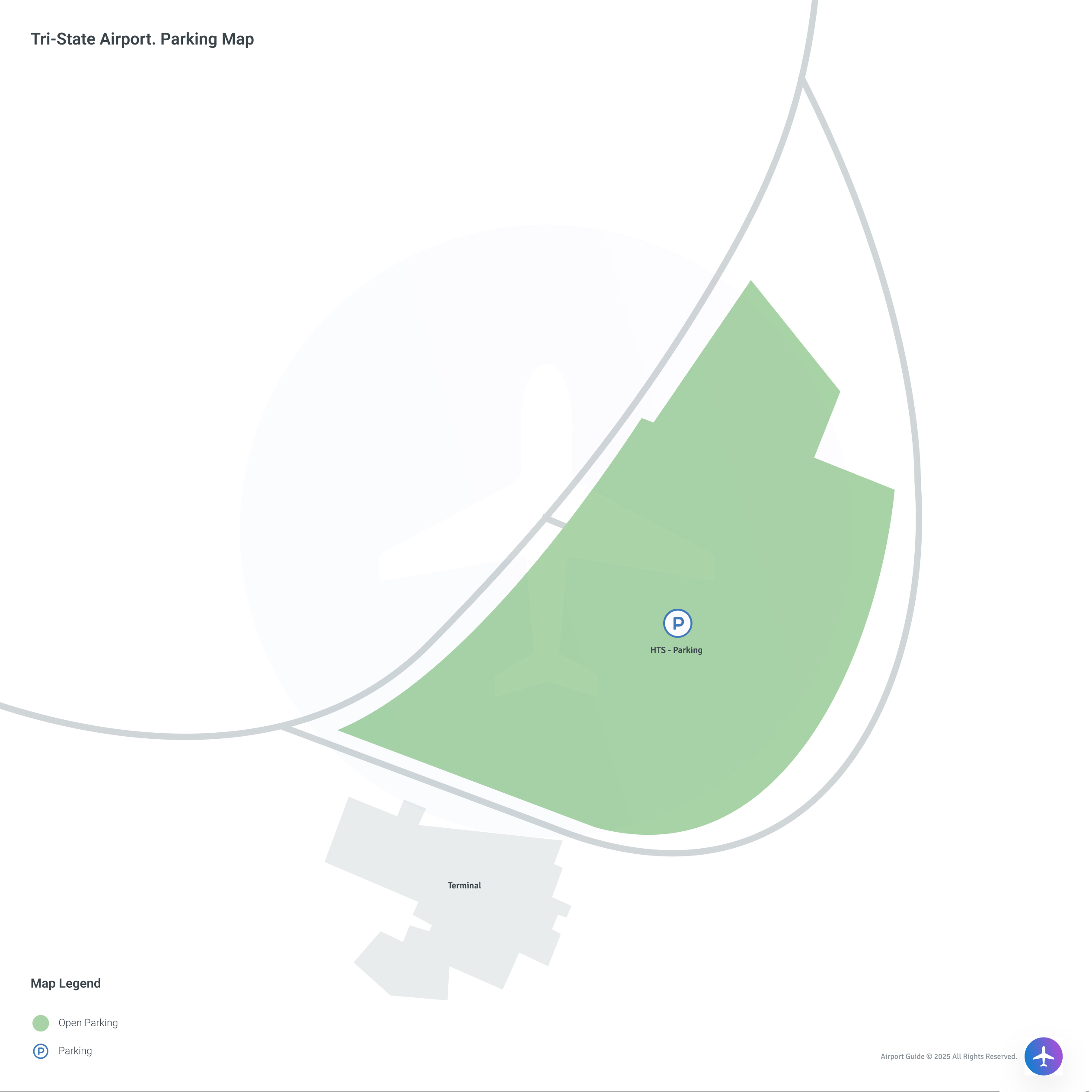 Tri-State Airport-Milton J Ferguson Field (HTS) Parking Map